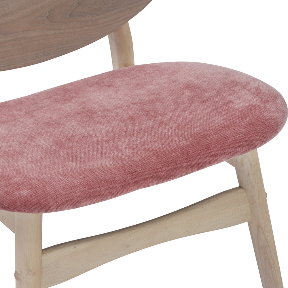 POLARA Modern Lounge Chair - Solid Oak Wood Frame & Salmon Fabric Upholstery - Perfect for Living Room, Bedroom, or Office Relaxation