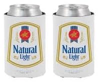 Natural Light Beer Can Cooler - Set of 2 Insulated Sleeves for Outdoor BBQ, Camping & Beach Parties - Keep Drinks Cold for Hours