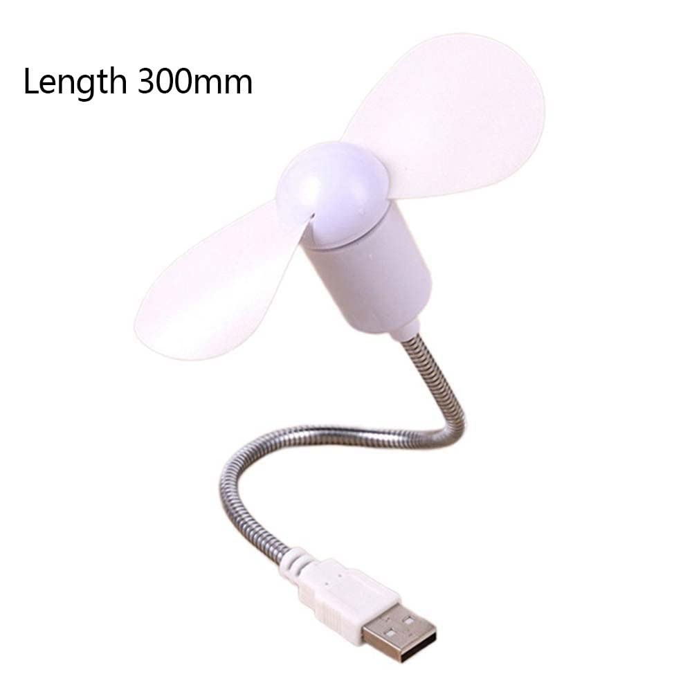 Mini USB Snake Fan - Flexible Bendable Air Cooler for Computer & Laptop, Portable Desktop Fan with Soft Leaves, Quiet Cooling (White) - Perfect for Office, Home & Travel Use