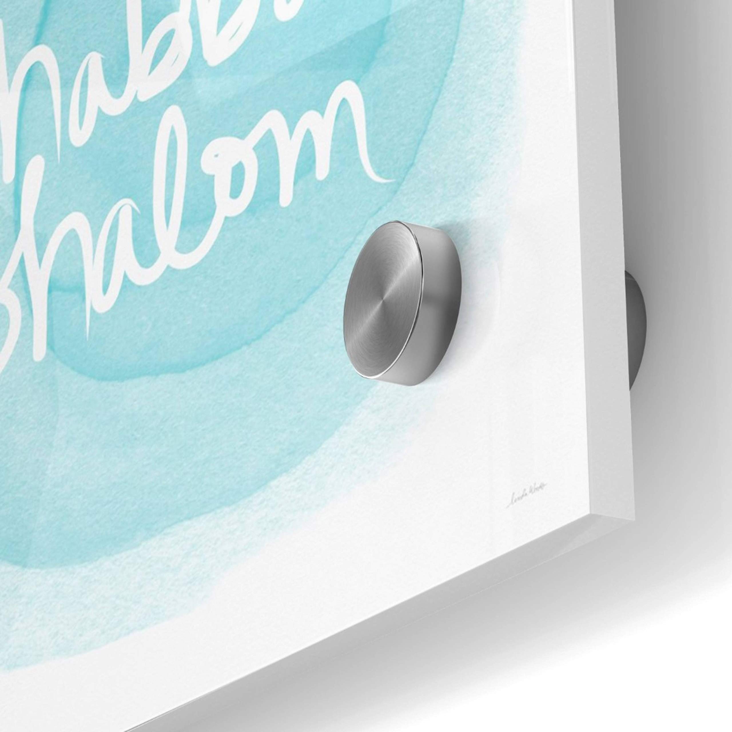 Shabbat Shalom Blue Acrylic Glass Wall Art by Linda Woods - 36x36 Inches Jewish Home Decor for Living Room, Synagogue & Holiday Celebrations