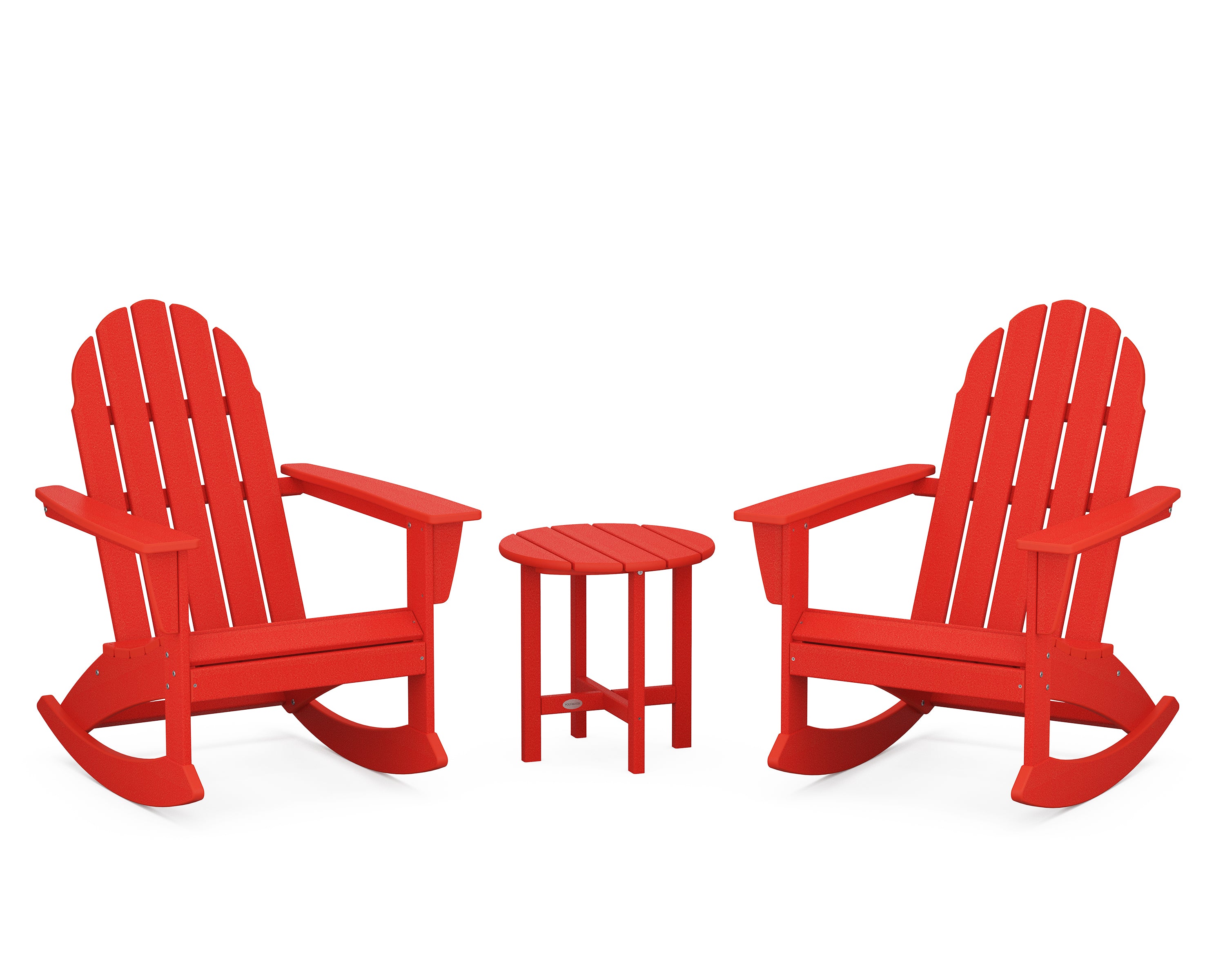 POLYWOOD Vineyard 3-Piece Adirondack Rocking Chair Set - Durable Outdoor Furniture for Patio, Garden & Backyard Relaxation