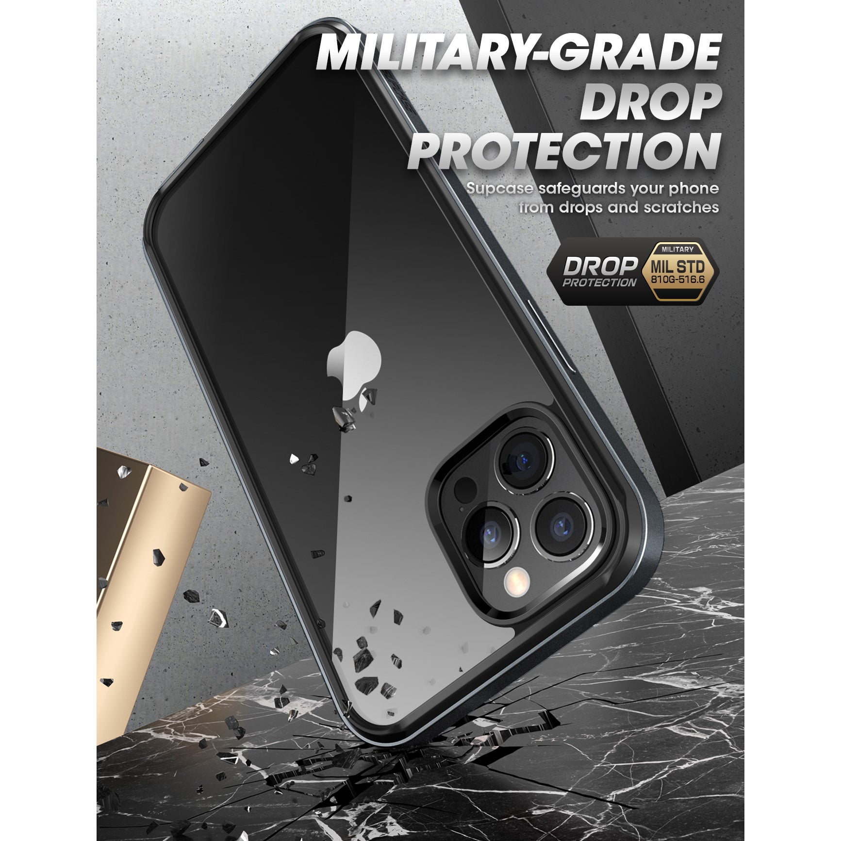 iPhone 13 Pro Max Case 6.7 Inch - Unicorn Beetle Edge Clear Bumper Protective Cover (Black) | Shockproof & Scratch Resistant | Perfect for Outdoor Activities, Travel & Daily Use