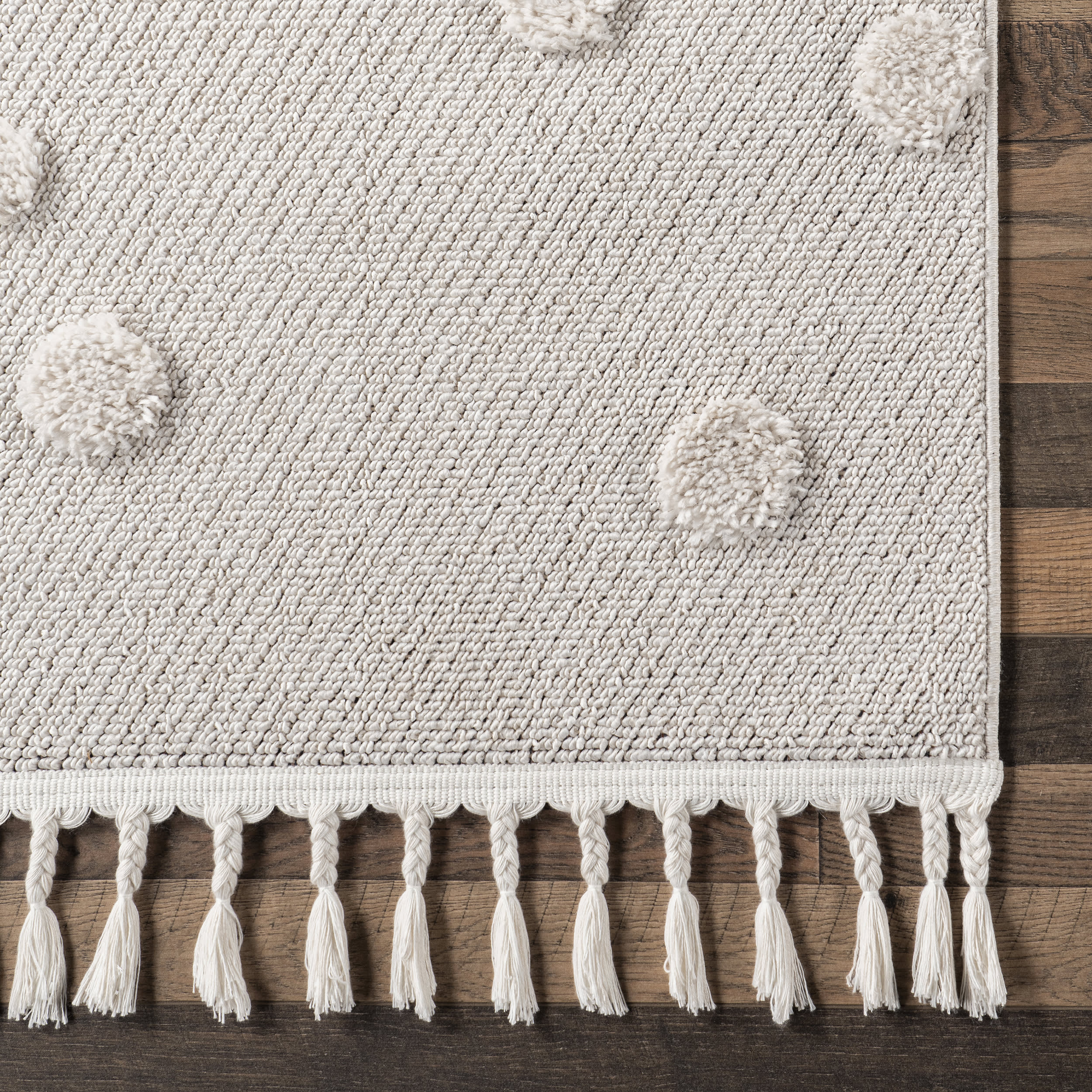 Freda Snowmen Tasseled Kids Rug - Soft Plush Nursery Carpet for Boys & Girls | Off White Play Mat for Bedroom, Playroom & Daycare