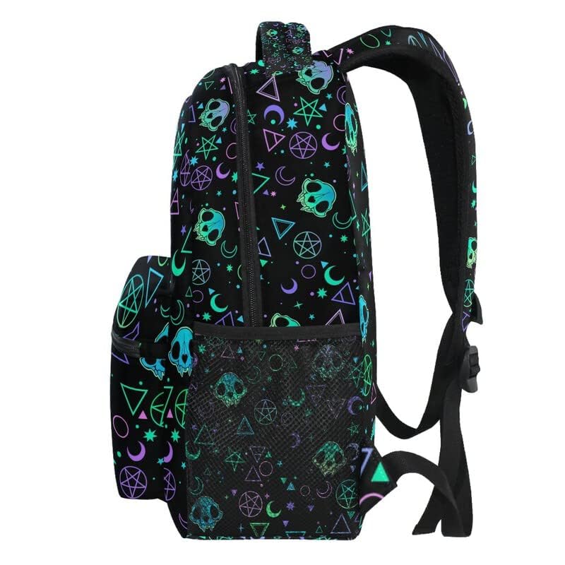Magic Skulls College Backpack - Stylish Laptop Rucksack for Adults & Teens, Durable Business Travel & School Bookbag, Perfect for Work, Study, and Daily Commute