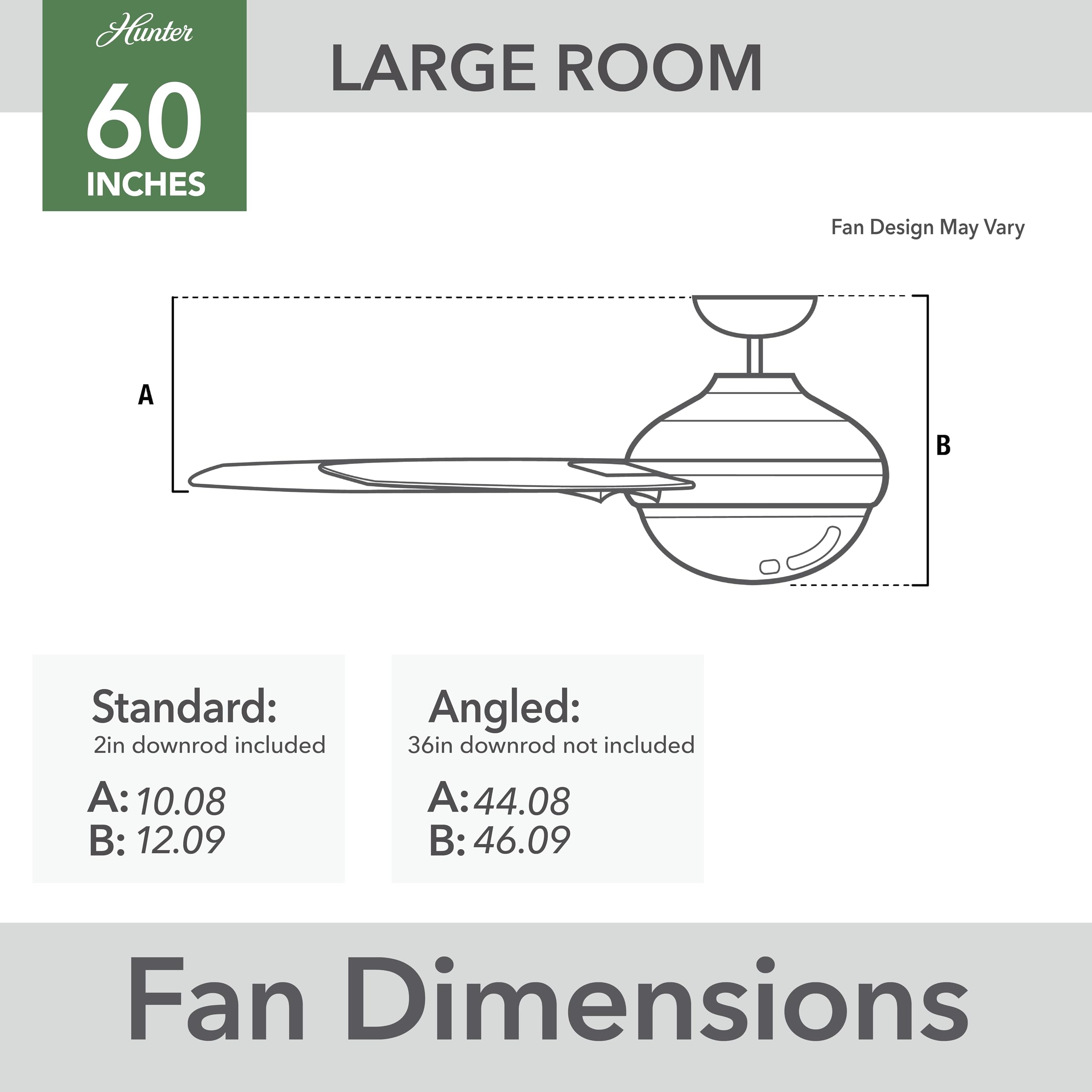 Hunter Fan 52 Inch Modern Matte Black Ceiling Fan with 3 Blades - Indoor Use, Quiet Operation, Energy Efficient (Renewed) - Perfect for Living Room, Bedroom, or Office Cooling