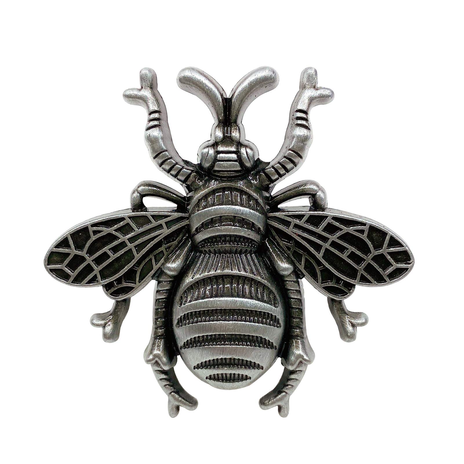 Bee Knob Drawer Pulls - Pewter Cabinet Handles for Dresser, Wardrobe & Kitchen Decor (Set of 4) | Spring Floral Garden Theme Hardware | Perfect for Farmhouse, Cottage & Vintage Style Home Improvement