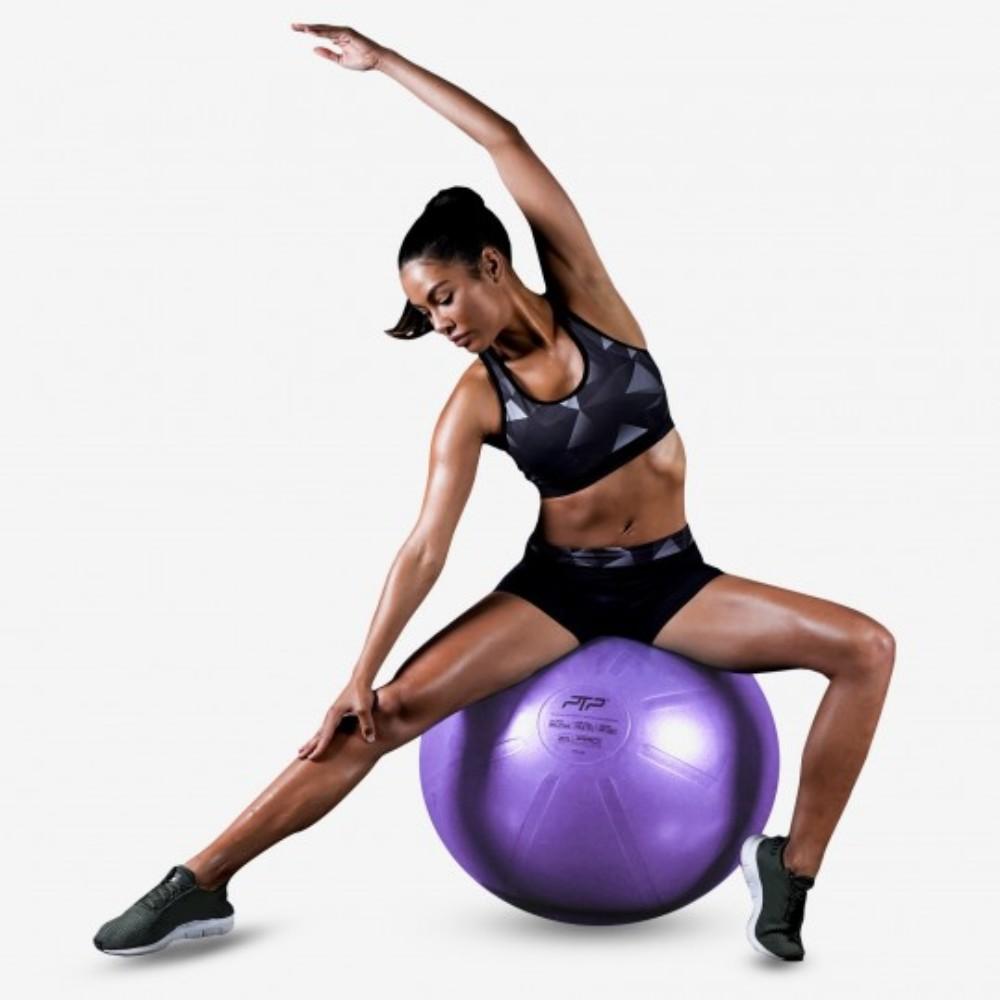 PTP Coreball 55cm Pearl Violet - High Bounce Exercise Ball for Yoga, Pilates, and Home Workouts - Perfect for Fitness, Therapy, and Gym Training