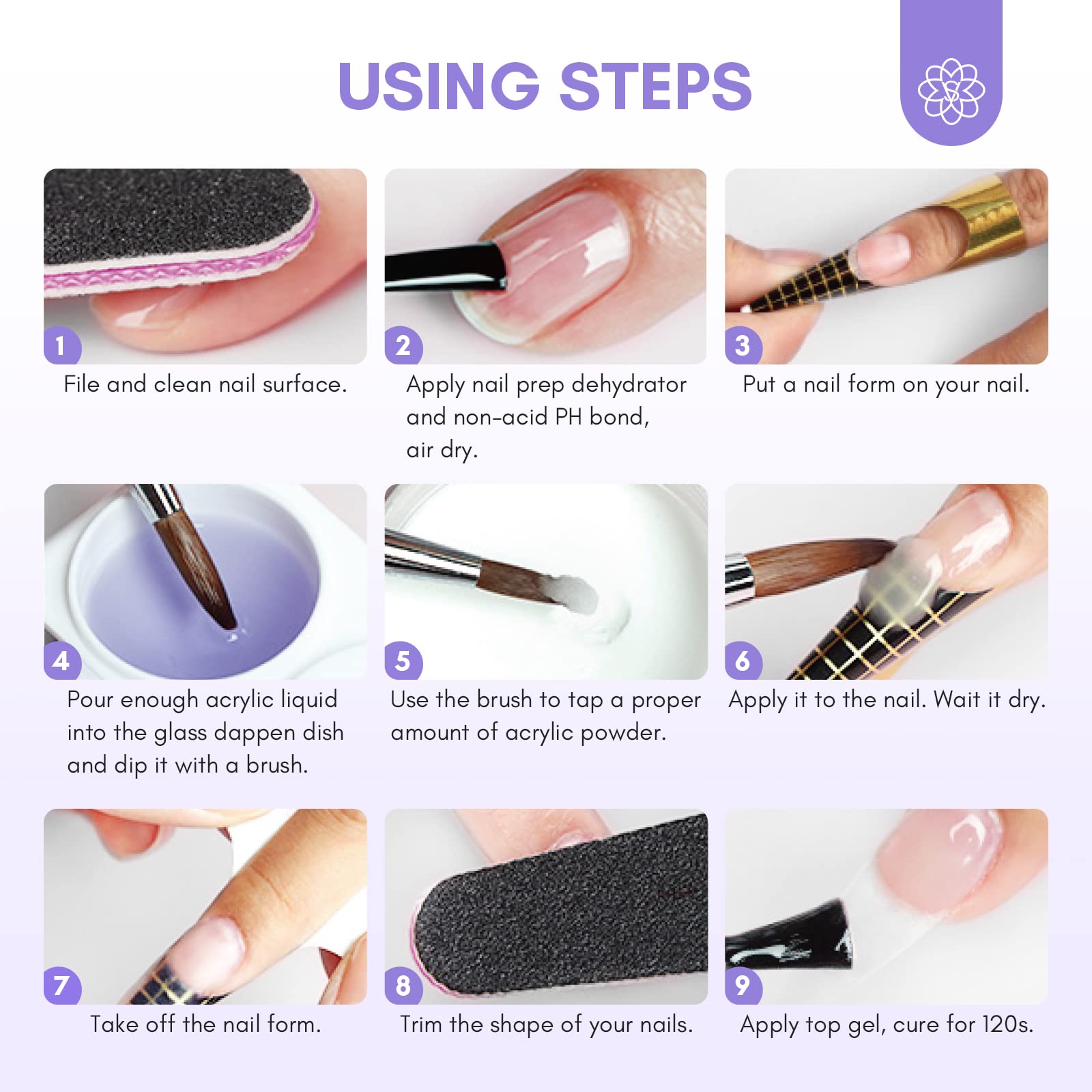 SAVILAND 4oz Monomer Acrylic Nail Liquid for Acrylic Powder with #12 Nail Brush - Long-Lasting Non-Yellowing Formula, Professional DIY Nail Kit for Beginners - Perfect for Home Salon, Manicures & Nail Art Designs