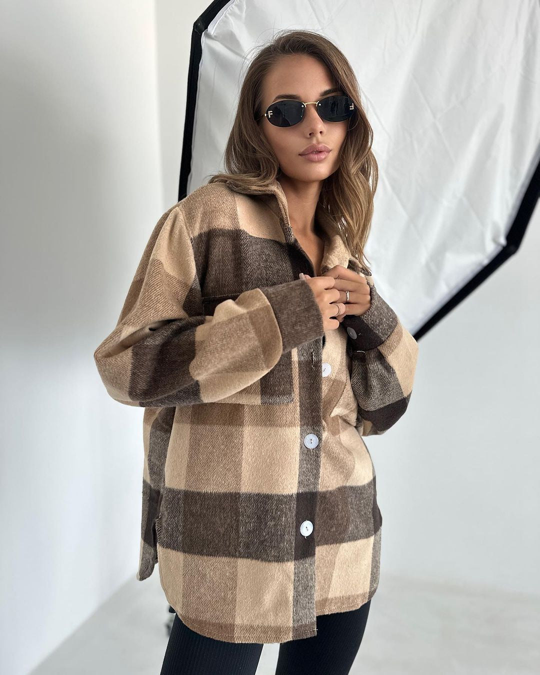 Stylish Long Sleeve Plaid Cardigan Shirt for Women - Vintage 1899 Inspired Fashion - Perfect for Fall Layering, Office Wear & Casual Outfits