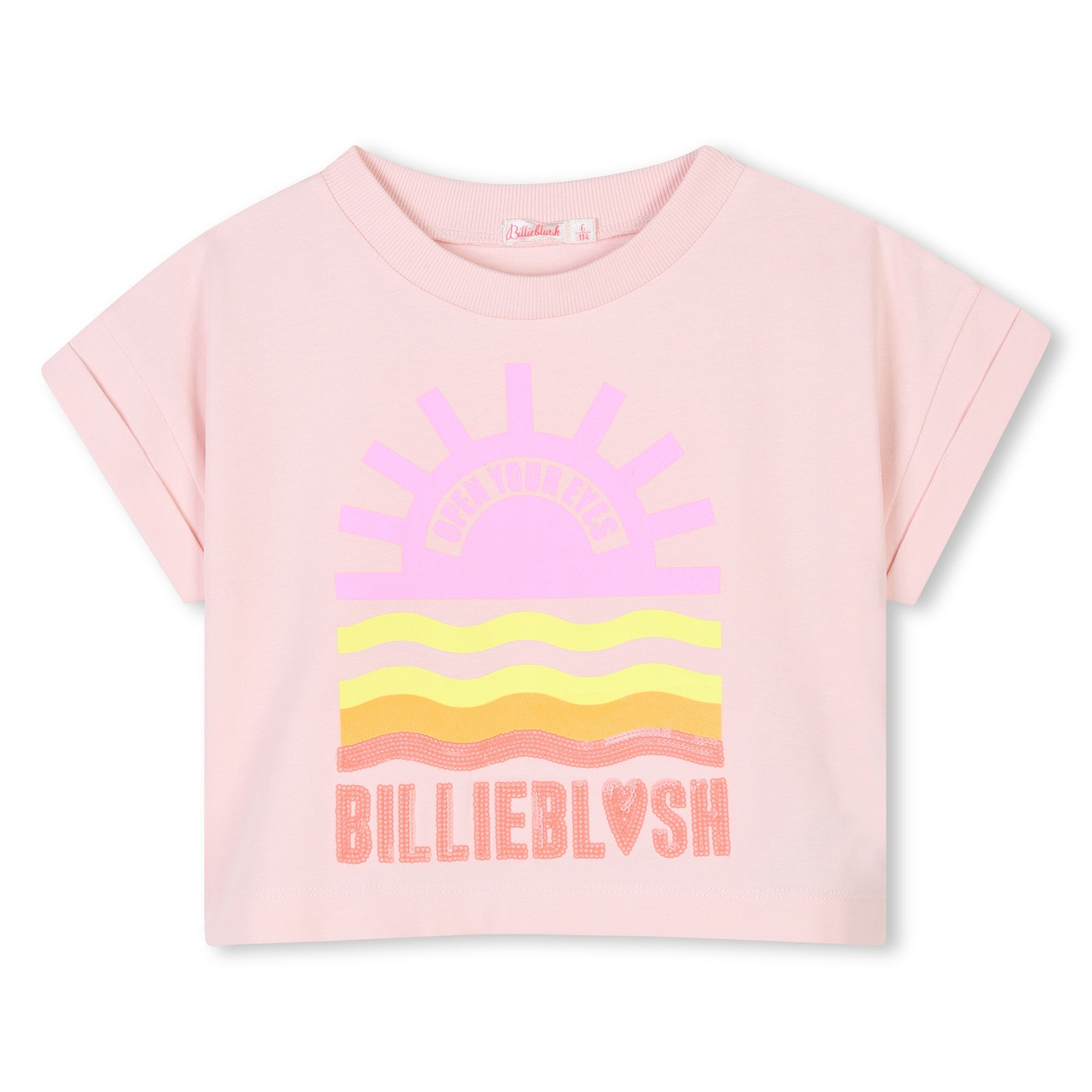 Billieblush Women's Pale Pink T-Shirt - Soft Cotton Casual Tee for Everyday Wear, Workouts & Layering