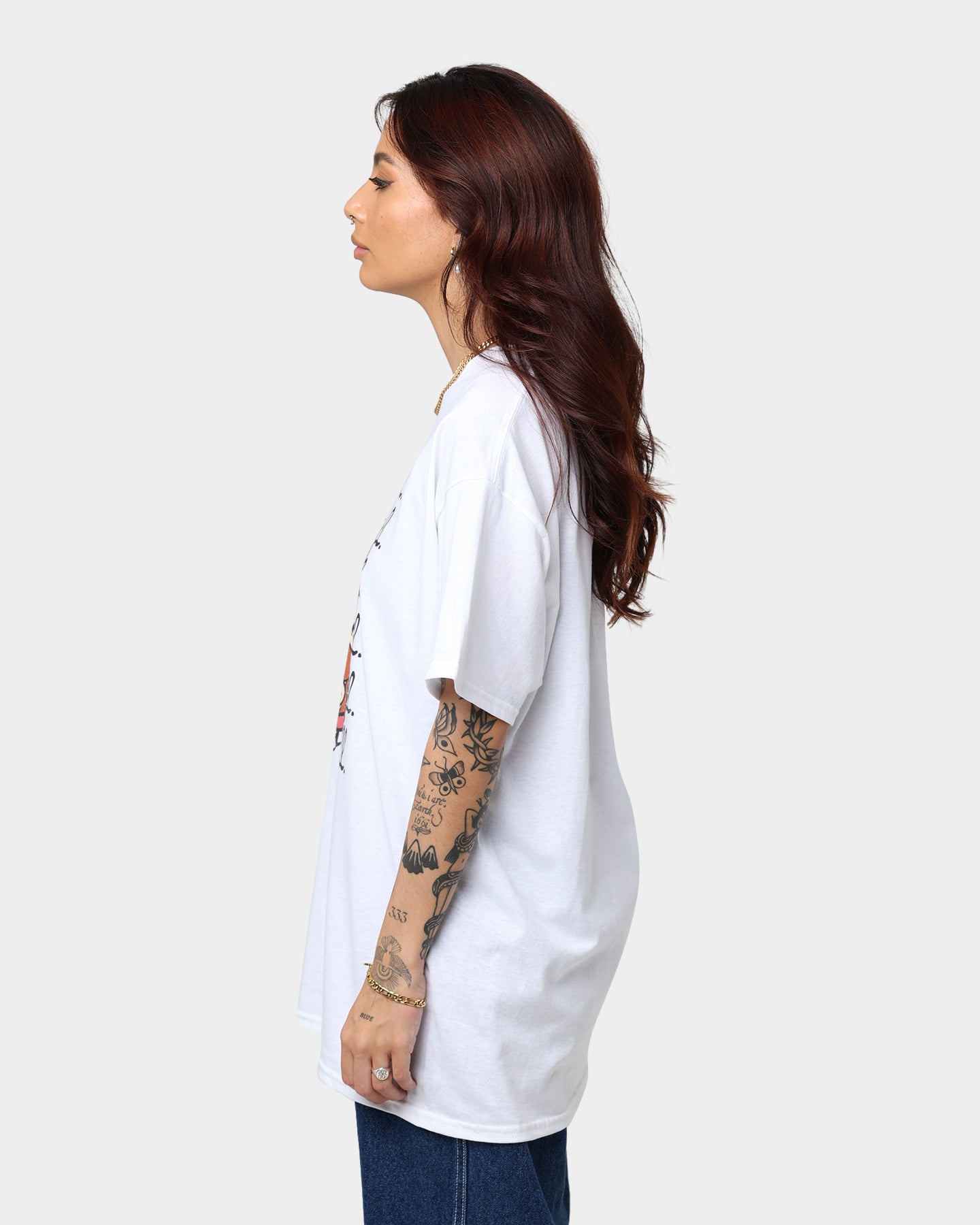 American Thrift X Daria Go To Hell Graphic T-Shirt - White Cotton Tee for Women | Casual Streetwear, Retro 90s Style, Pop Culture Fashion