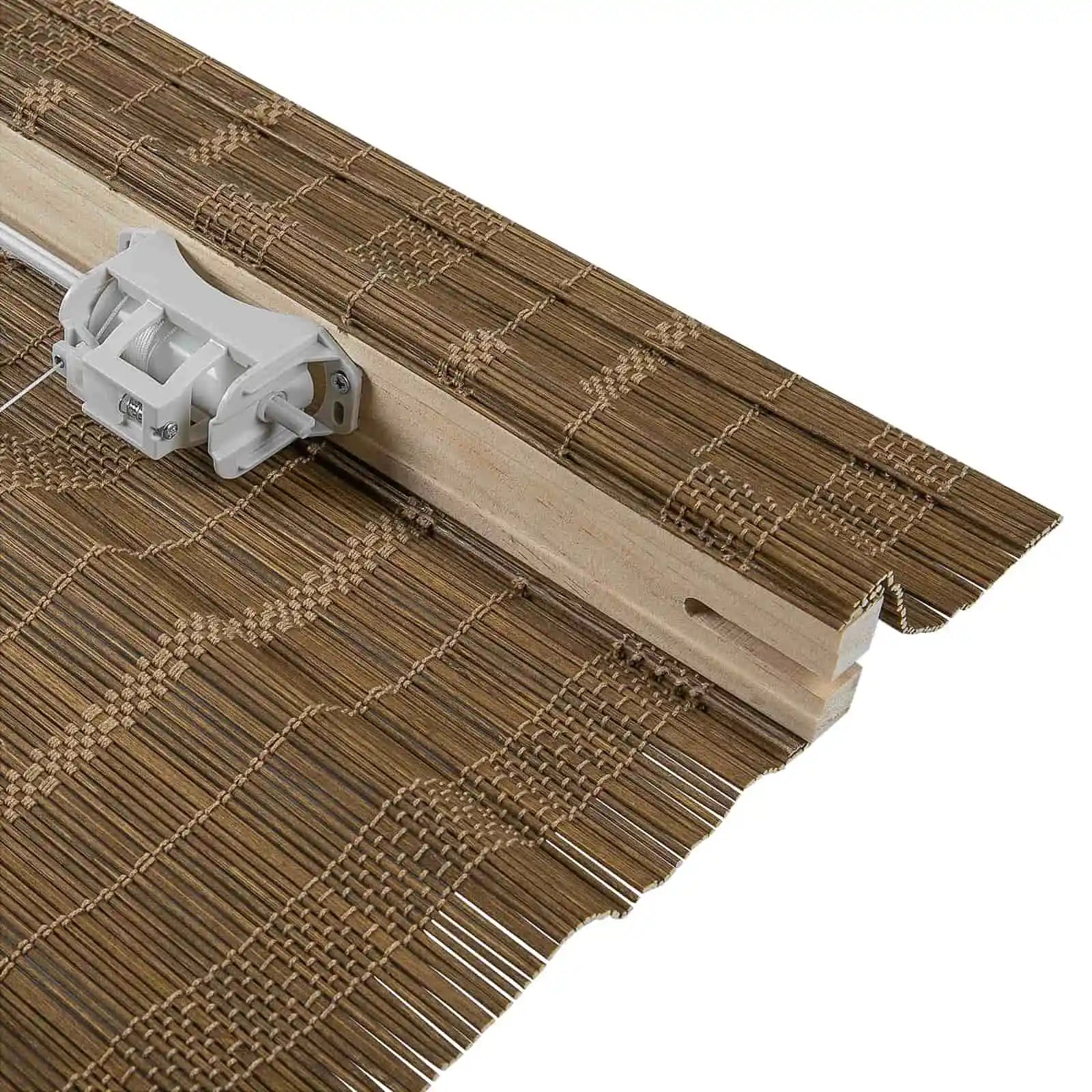 Rae Natural Bamboo Woven Window Shade - Autumn Leaves Design - Eco-Friendly Room Darkening Blinds for Living Room & Bedroom