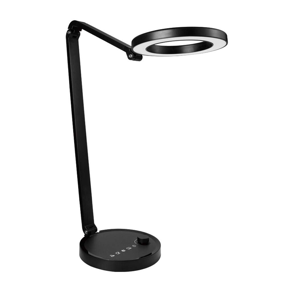 ZANZAN Black Nightstand Lamp with Blue Light Reduction - Adjustable Dimming Eye Protection Desk Lamp for Reading, Study, Dorm Room & Bedroom - USB Charging Bedside Lamp (Black) | Perfect for Nighttime Reading, Office Work & Student Dormitory Use