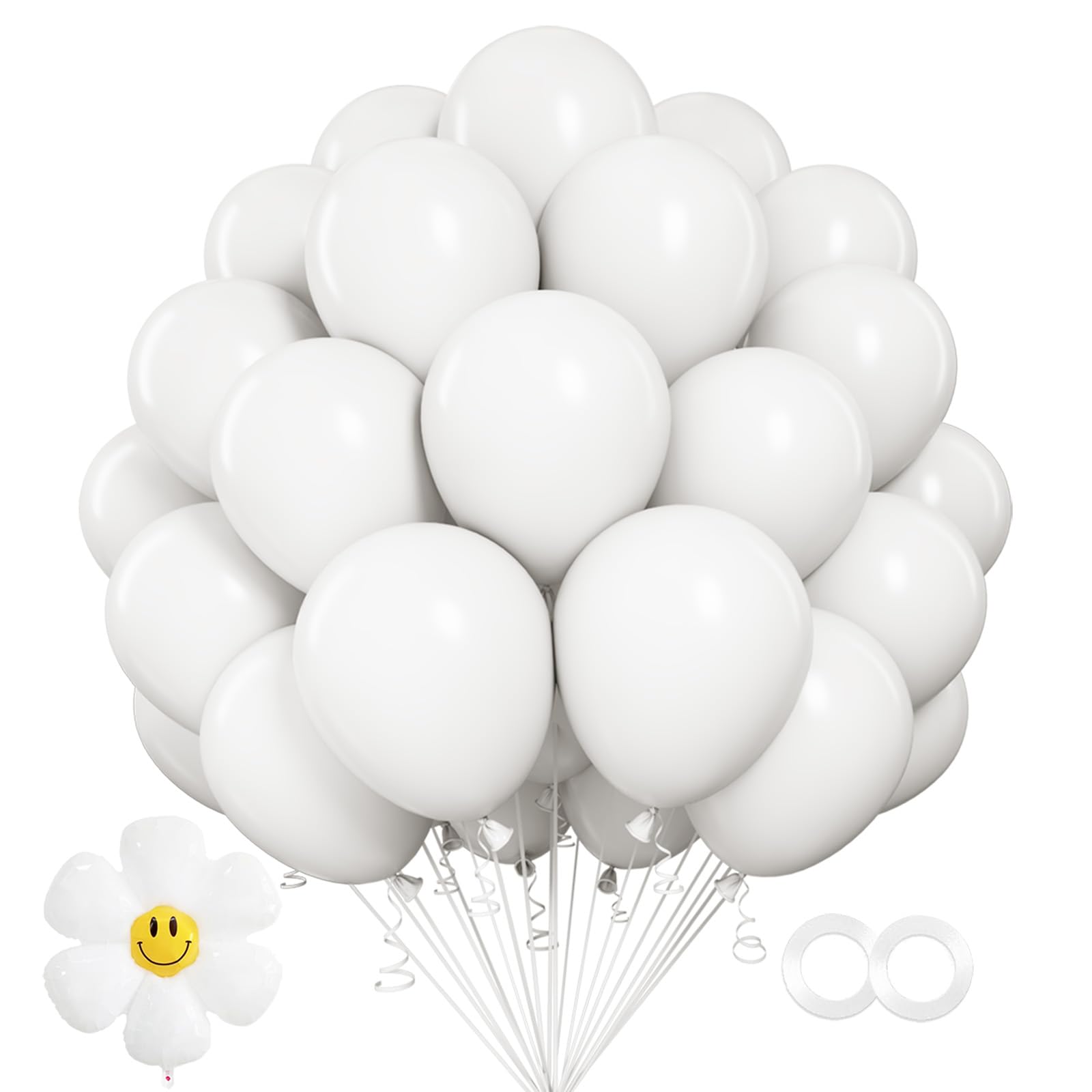 100-Pack 12 Inch White Latex Balloons - Matte Finish for Party Decorations, Birthday, Wedding, Baby Shower & Holiday Events - Perfect for Indoor/Outdoor Celebrations and Photo Backdrops