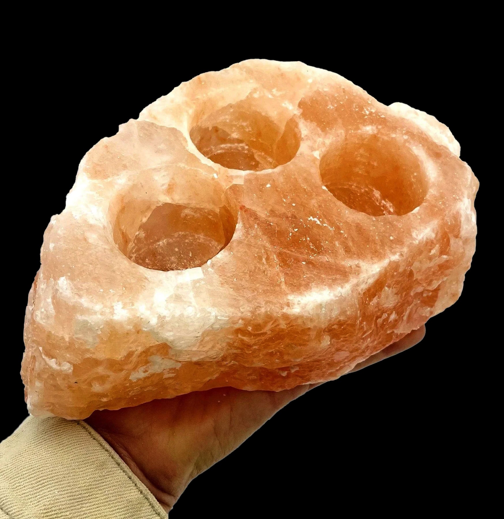 Himalayan Pink Salt Candle Holder - Natural Hand Carved Rock Salt Tea Light Holder for Aromatherapy, Meditation & Home Decor | Perfect for Yoga Studios, Spas & Relaxation Spaces