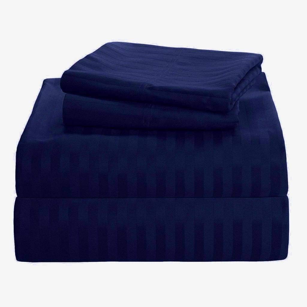 Luxury 650 Thread Count Combed Cotton Queen Bed Sheet Set - 4 Piece Deep Pocket (15