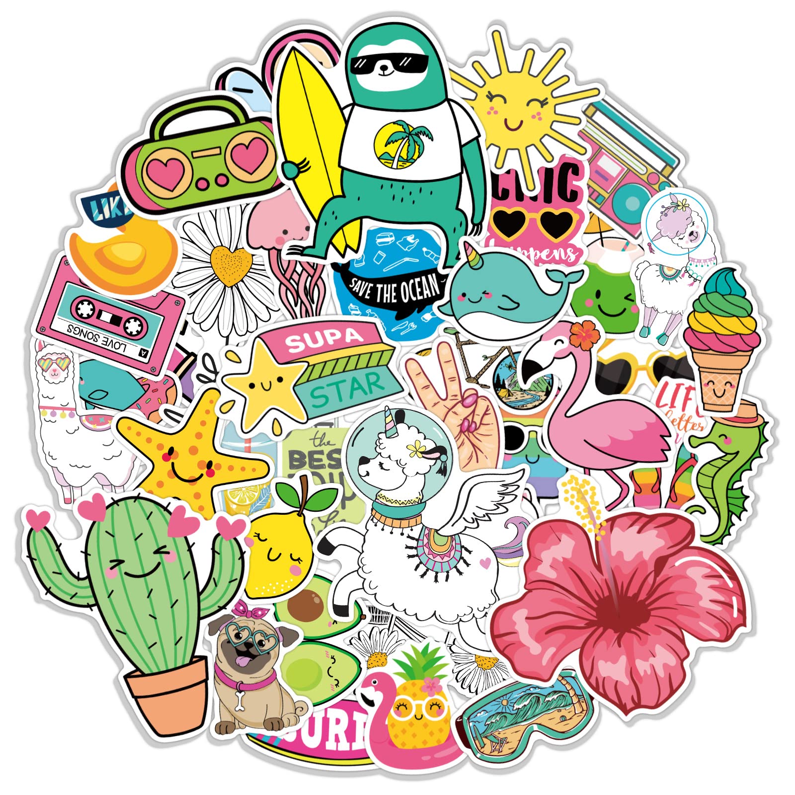 65pcs Aesthetic VSCO Stickers for Water Bottles & Laptops - Waterproof Vinyl Decals, Cute Cartoon Stickers for Girls, Teens, Scrapbooking & Journaling - Perfect for DIY Crafts, School Supplies & Personalizing Accessories