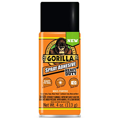 Gorilla Heavy Duty Super Strength Clear Spray Adhesive - 12 Pack - Strong Bonding for Wood, Metal, Foam, Fabric - Perfect for DIY Projects, Home Repairs, Crafting, and Upholstery