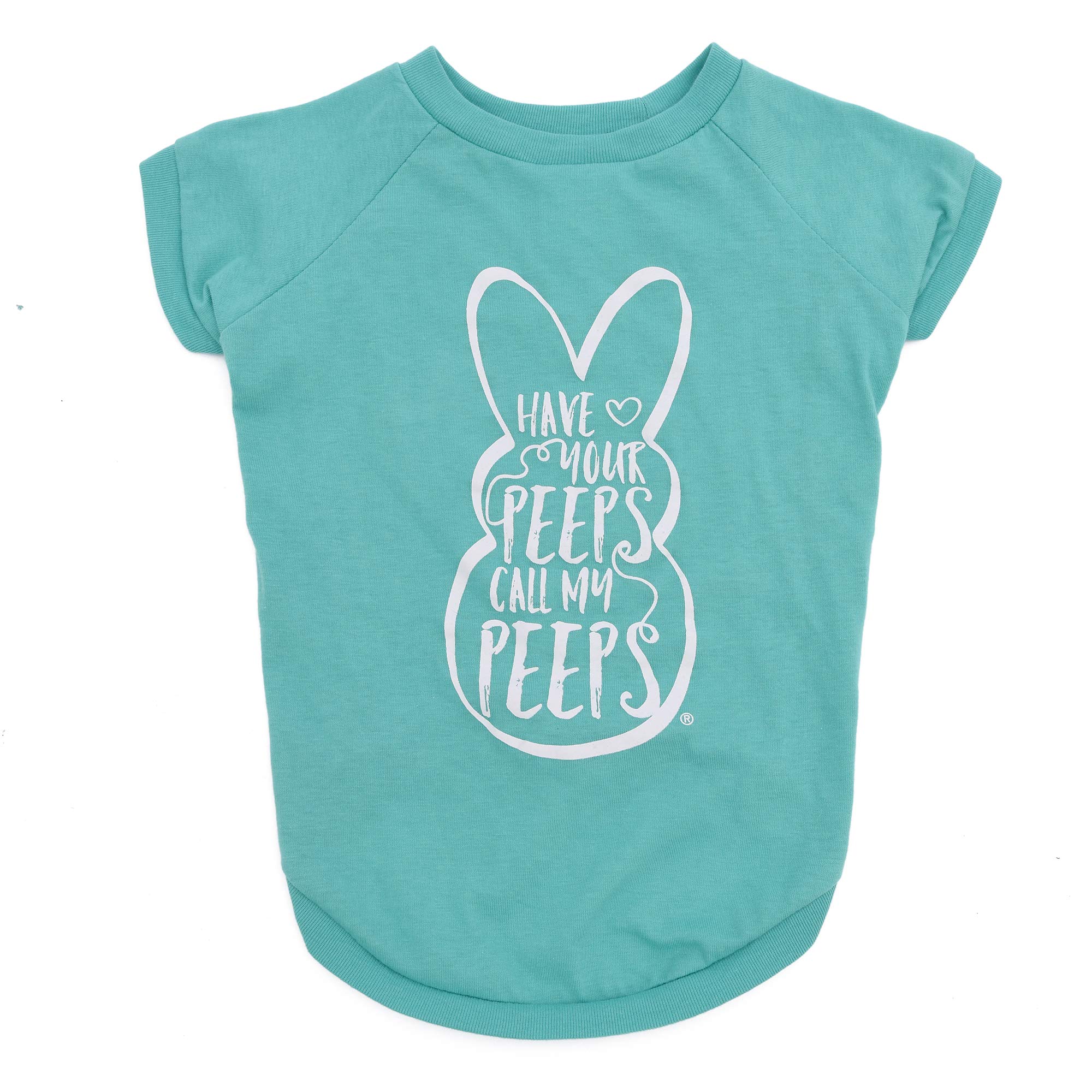 Peeps for Pets Call My Peeps Dog T-Shirt - Soft & Comfortable Teal Blue Pet Shirt | Machine Washable Dog Clothing | Officially Licensed Peeps Pet Apparel | Perfect for Playdates, Pet Parties & Photo Shoots