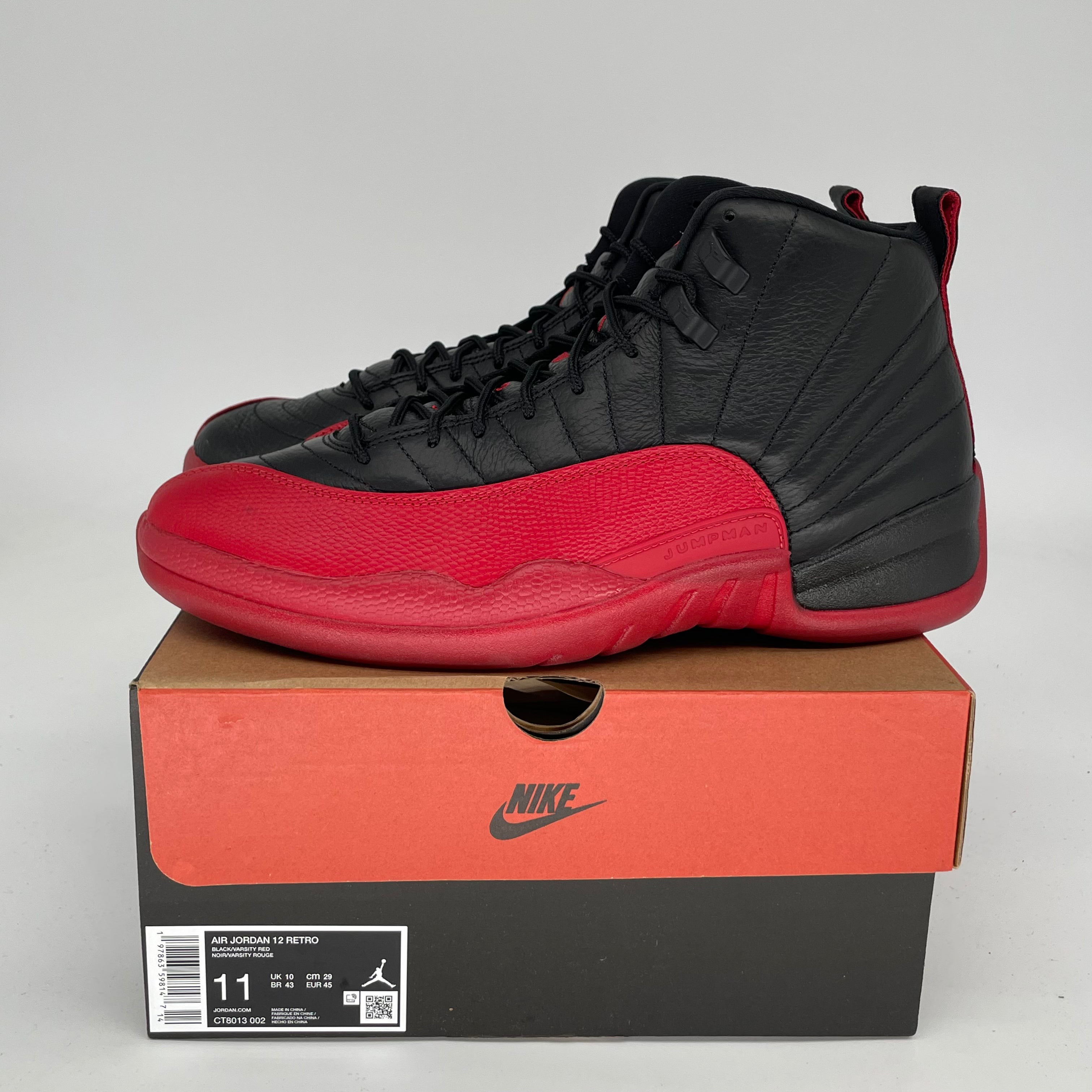 Original: AIR JORDAN 12 FLU GAME SIZE 11 CT8013 002   Optimized: Air Jordan 12 Retro 