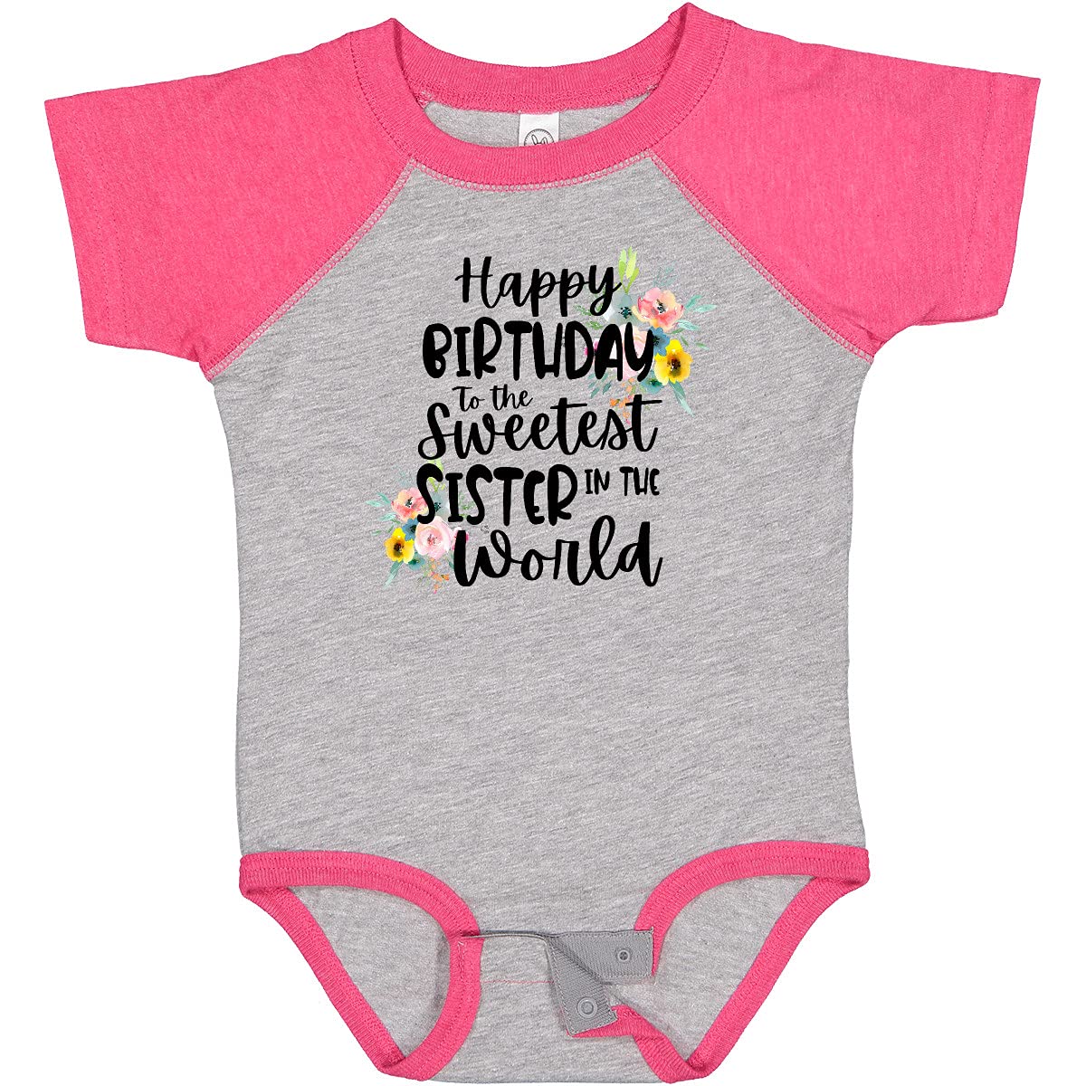 Inktastic Happy Birthday To the Sweetest Sister in the World Baby Bodysuit - Cute Outfit for Sister's Birthday Party & Family Celebrations