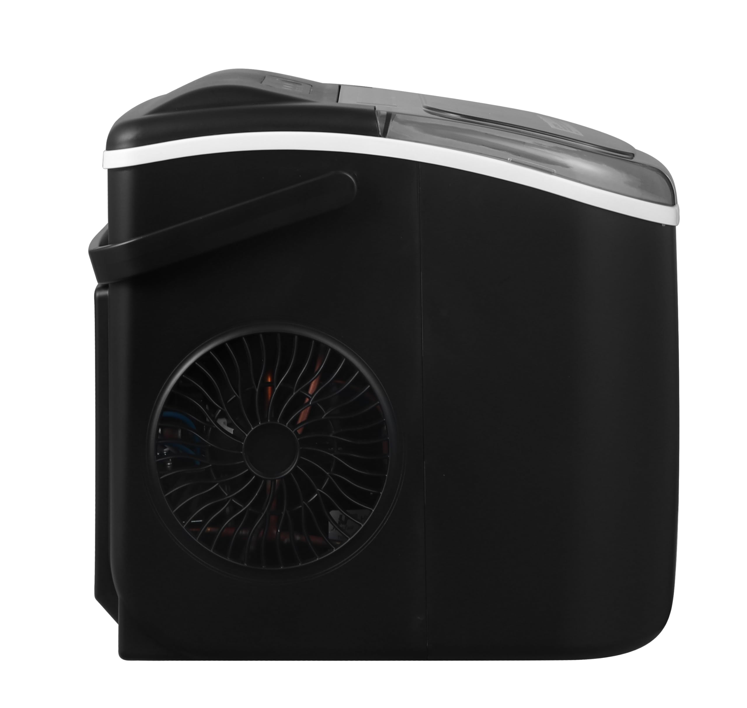 Panana Countertop Ice Maker Machine - Portable Automatic Ice Cube Maker for Home, Office & Parties - Makes 9 Ice Cubes in 7 Minutes - Low Noise Operation with Handle, Scoop & Basket (Black) - Perfect for Cocktails, Iced Coffee & Outdoor Events