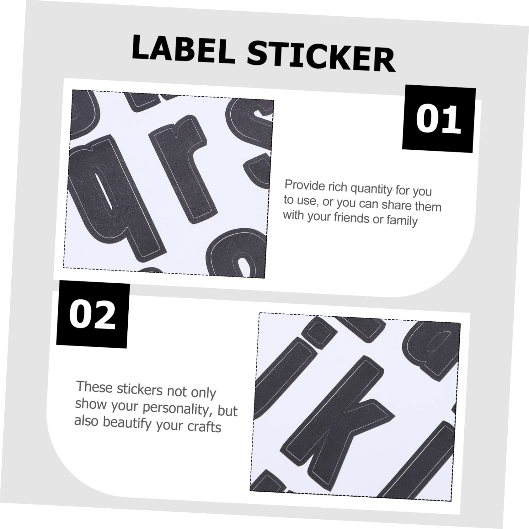UKCOCO 10 Sheets Alphabet & Number Stickers - Waterproof Vinyl Letter Stickers for Scrapbooking, DIY Crafts, Kitchen Labeling, Water Bottles & Phone Cases | Perfect for Journaling, Home Organization & Personalized Gifts