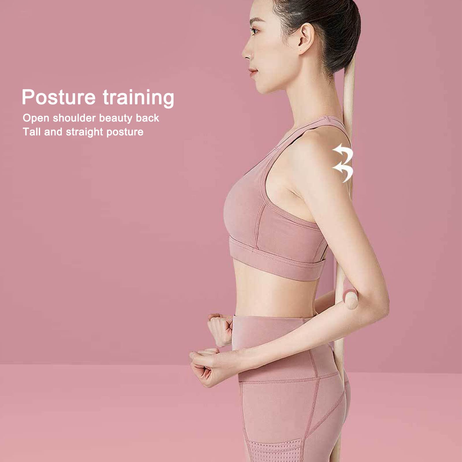 Posture Corrector & Yoga Stick - Wooden Pranayama Stretching Tool for Back Pain Relief, Posture Support & Yoga Exercises | Perfect for Home Workouts, Office Use & Meditation