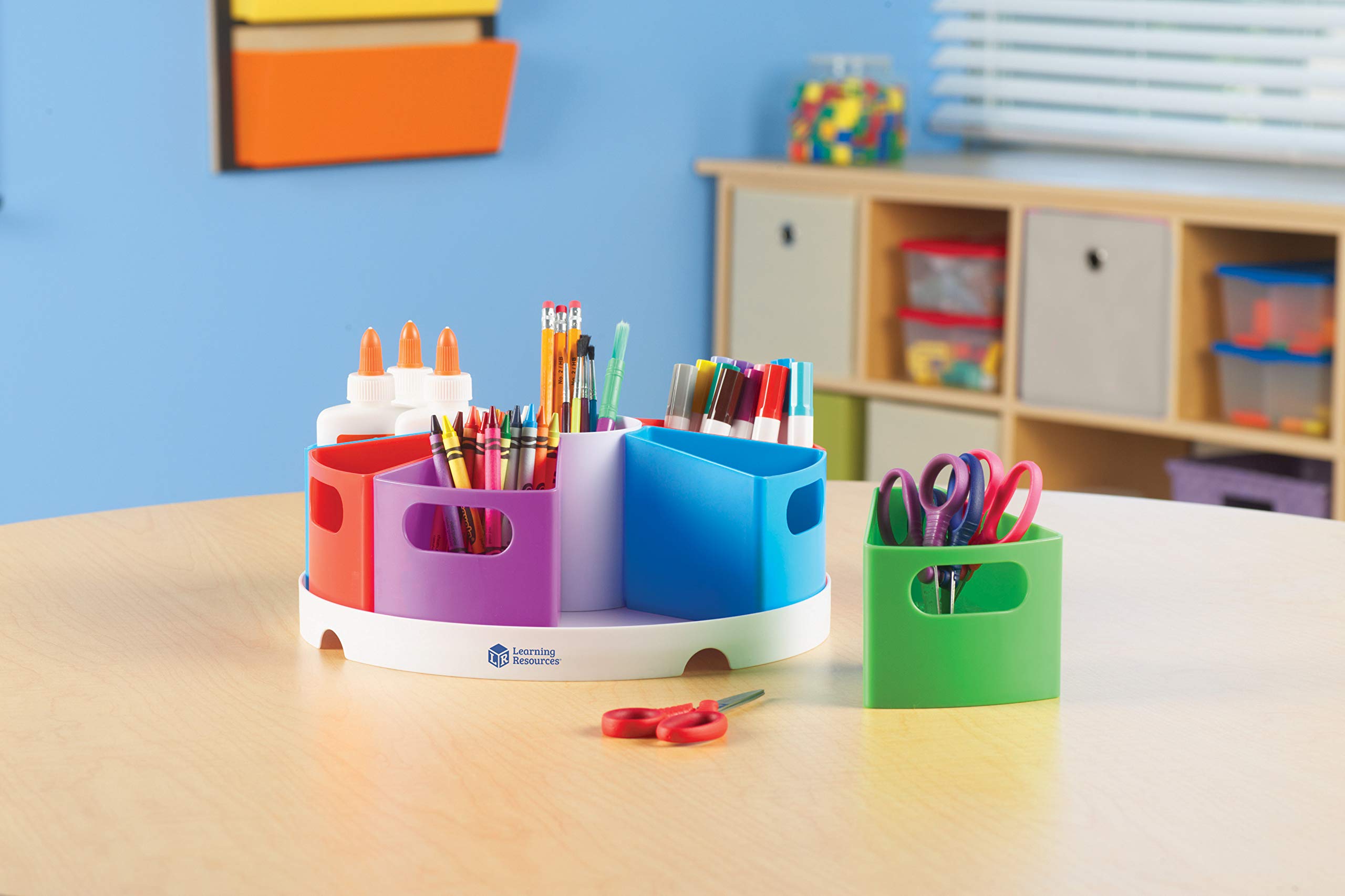 Learning Resources Create-a-Space Storage Center - 10-Piece Kids Desk Organizer Set for Art Supplies, Crayons & Homeschooling | Perfect for Classroom, Playroom & Home Organization