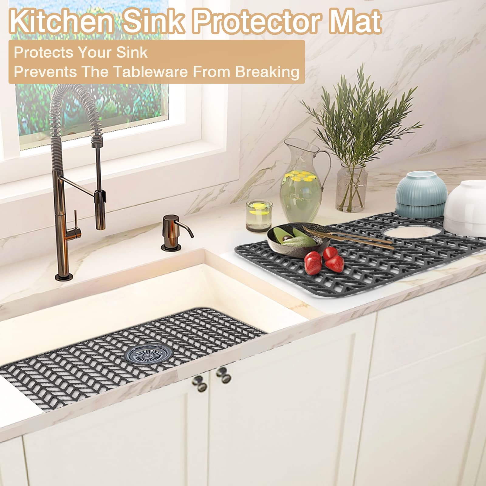 Non-Slip Silicone Sink Protector Mat - 26