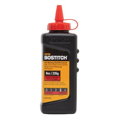 Bostitch 8 oz Red Chalk Refill - High Visibility Marking for Construction, Carpentry & DIY Projects - Perfect for Chalk Lines, Layouts and Outdoor Use