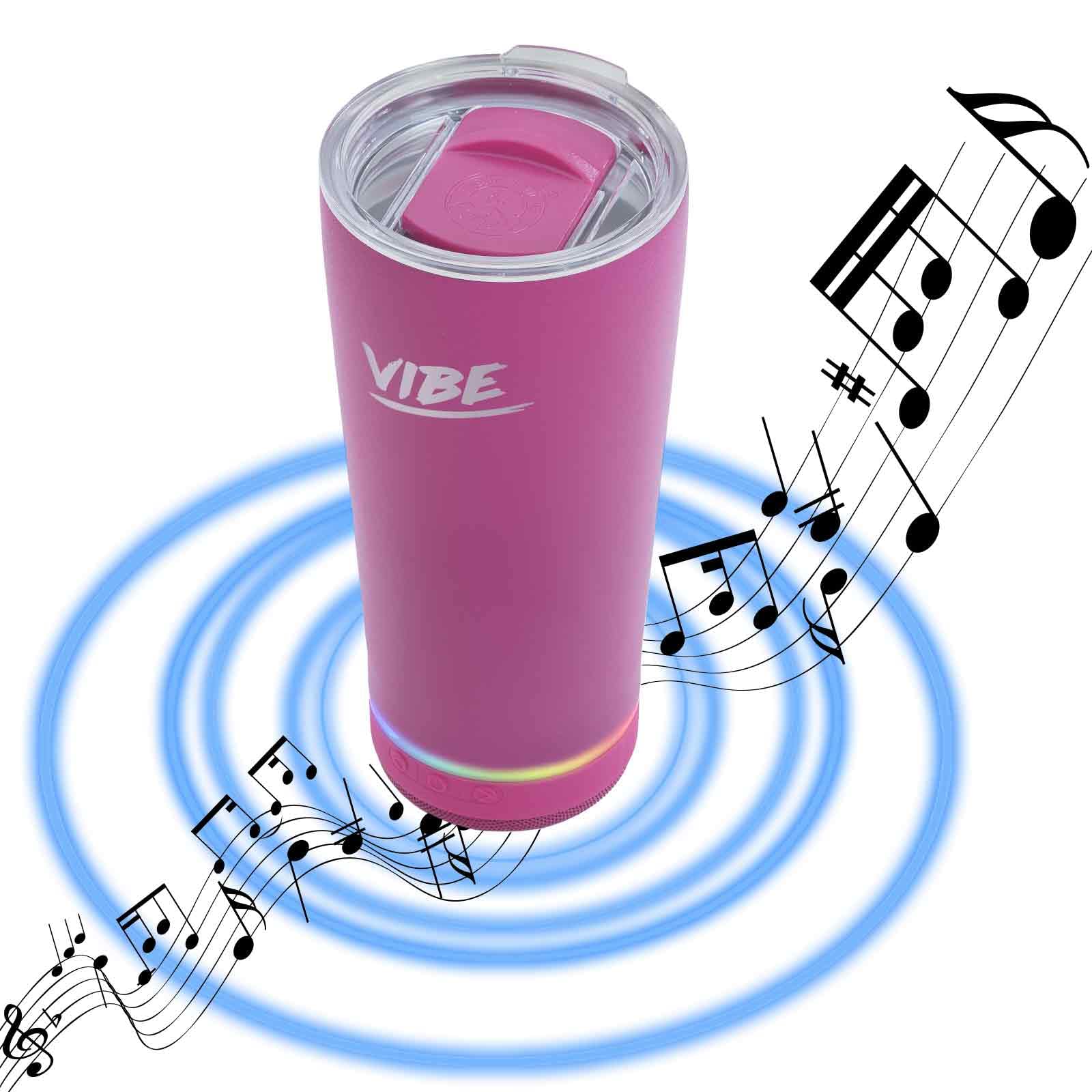 FIRESIDE OUTDOOR Stainless Steel Bluetooth Speaker Cup - 1000mAh Battery, 8H Playtime, IPX67 Waterproof, 3.7W Sound (18oz, Pink) - Perfect for Camping, Beach & Outdoor Parties