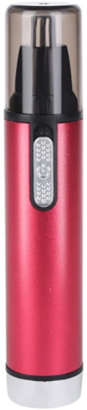 KouRy Painless Nose Hair Trimmer for Men & Women - Battery Powered Ear & Eyebrow Grooming Shaver (Red) - Perfect for Travel, Home & Personal Care Routine