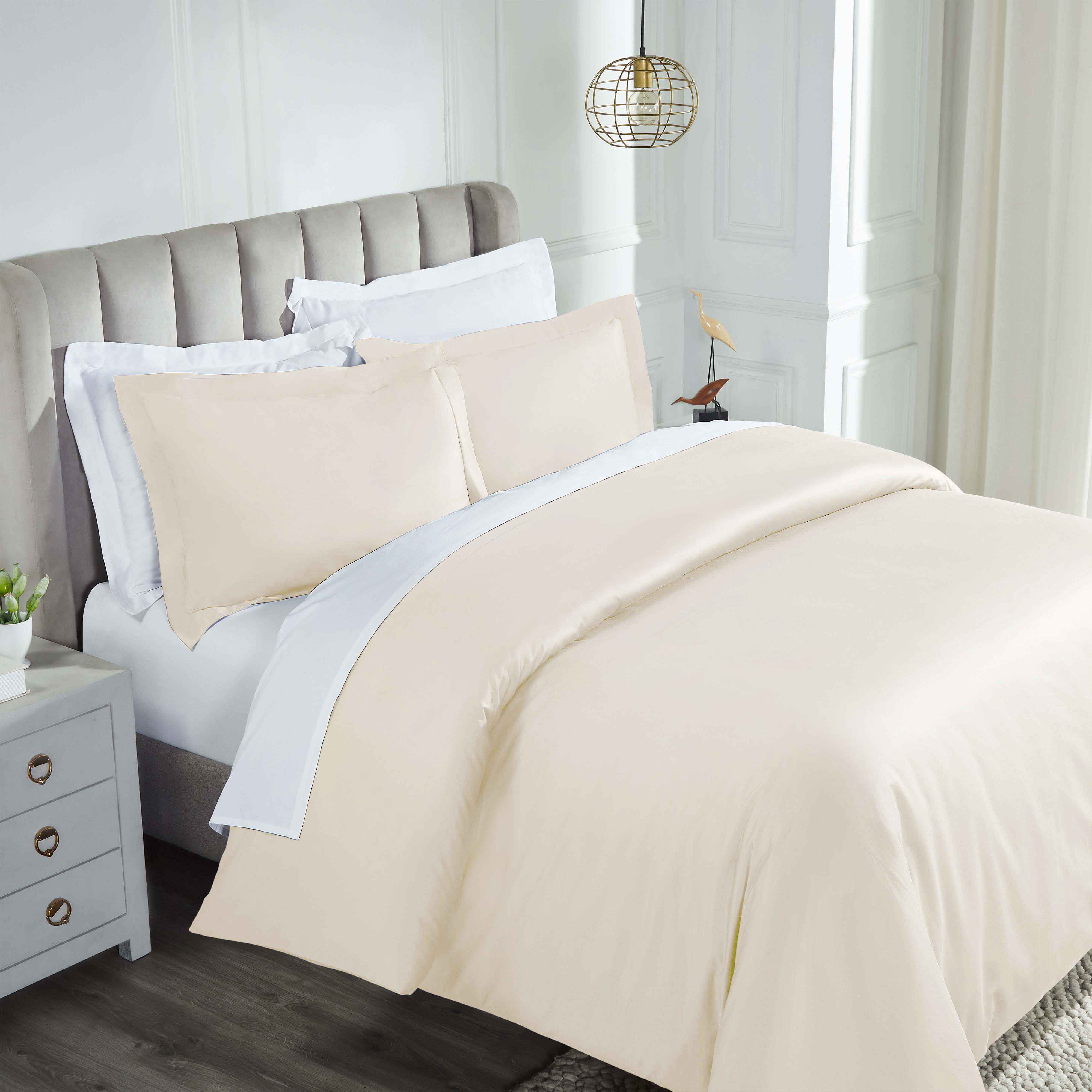 Premium 850 Thread Count 100% Cotton Solid Duvet Cover Set - King Size Bedding for Luxury Comfort & Breathable Sleep - Perfect for Master Bedrooms, Guest Rooms & Hotels