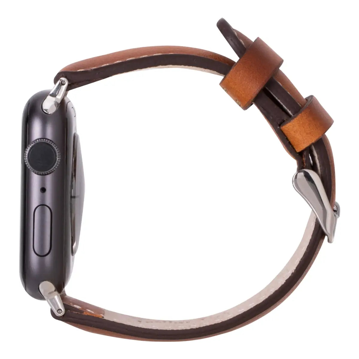 Premium Burnished Brown Leather Strap for Apple Watch - Classic & Stylish Replacement Band for Work, Gym & Everyday Wear