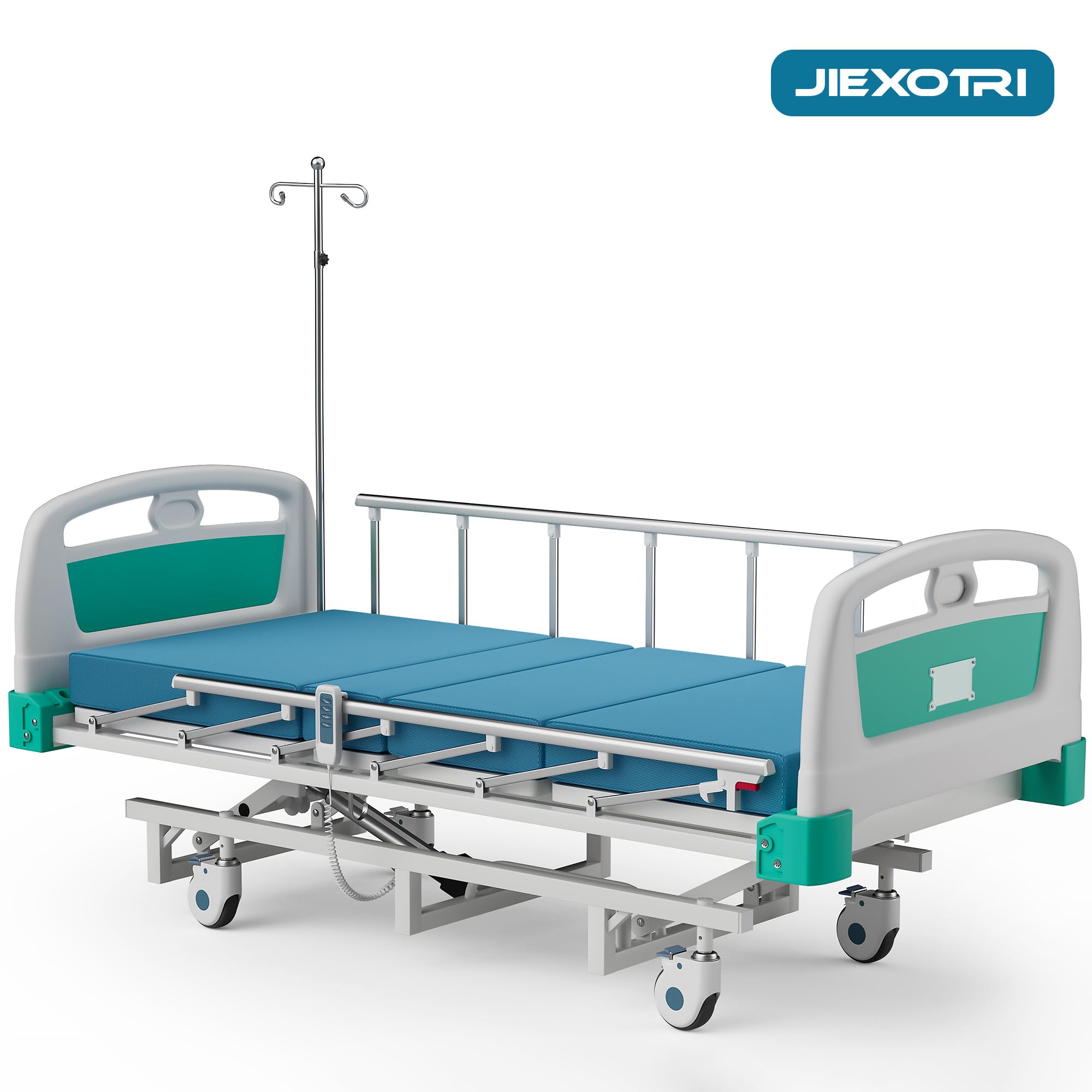 Premium Full Electric Hospital Bed - 3 Function Adjustable Medical Nursing Bed with 4.7