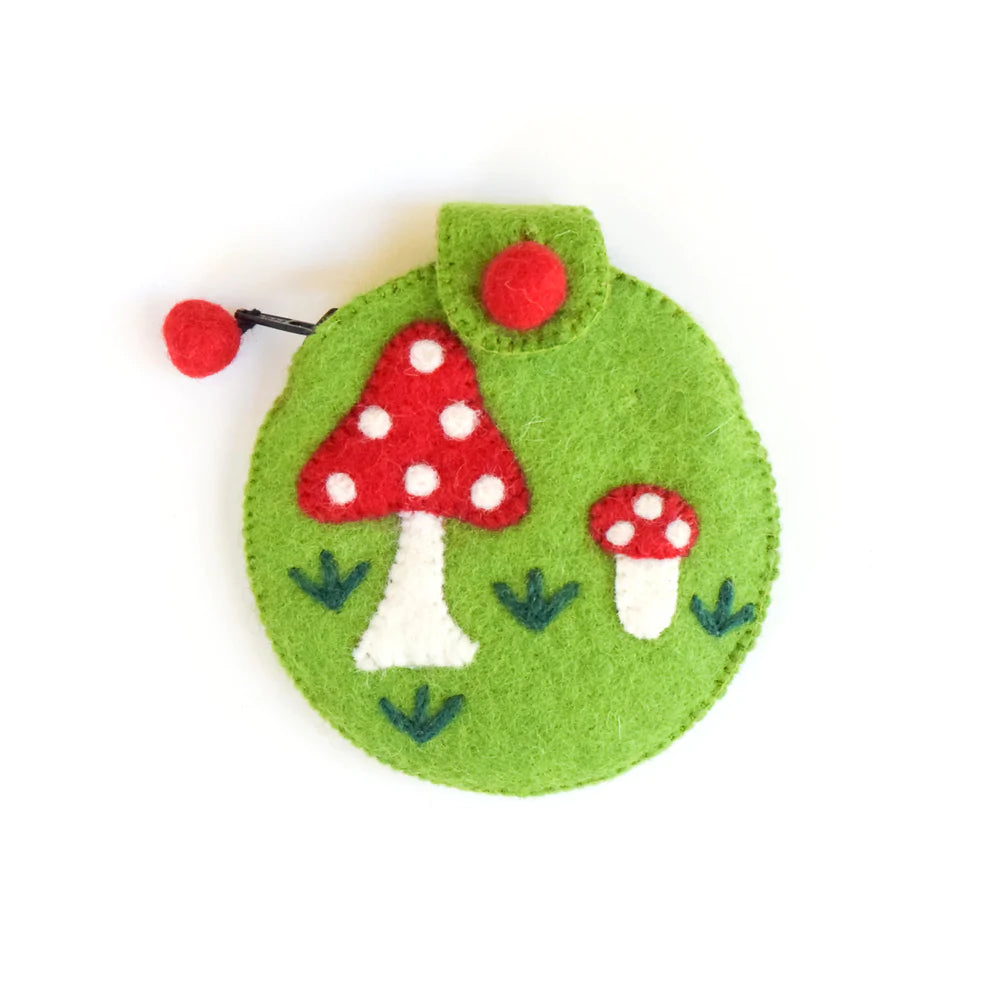 Purple Felt Coin Mushroom (Green) - Cute DIY Craft Supplies for Scrapbooking, Home Decor, and Gift Wrapping