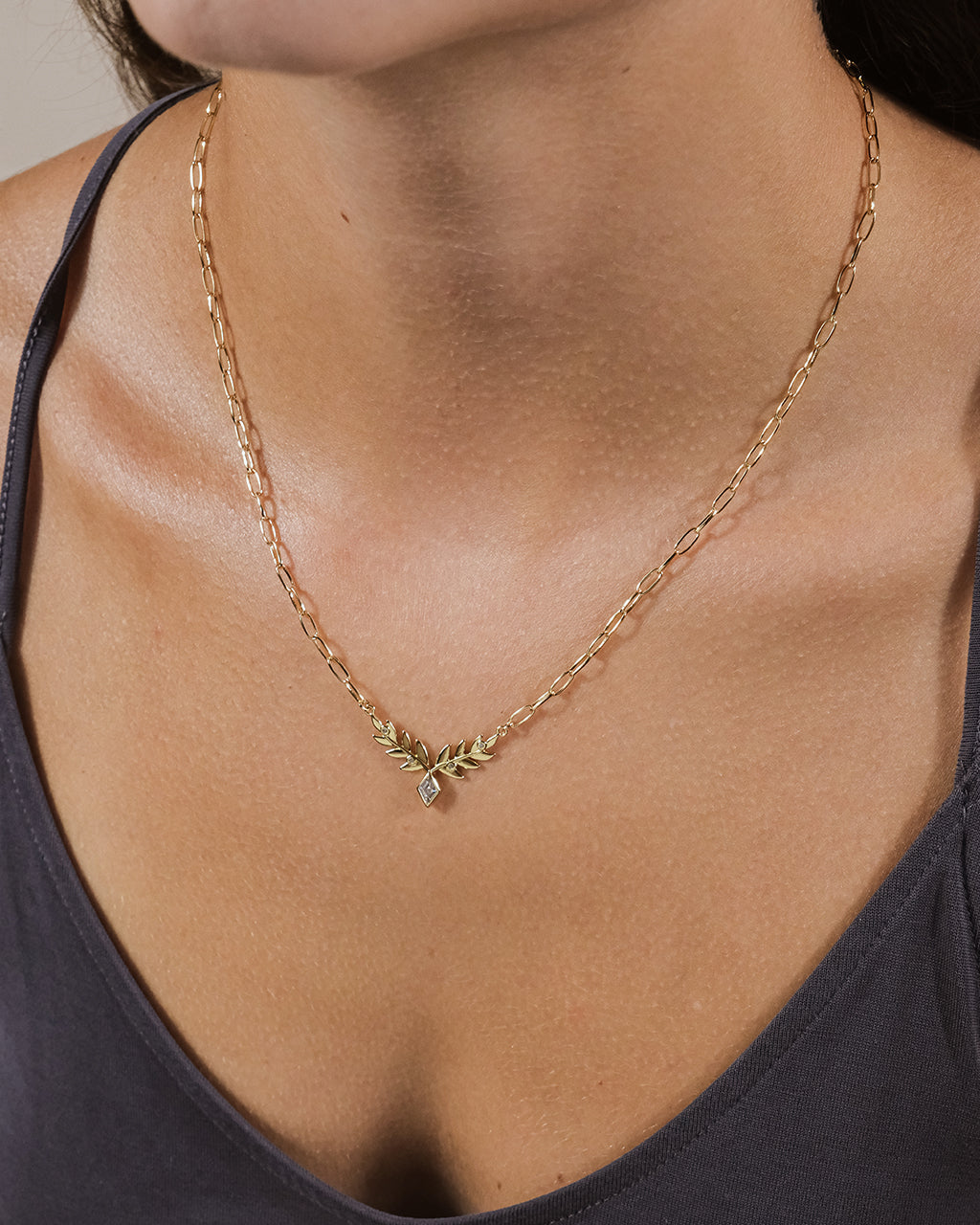 Sicily CZ Leaf Pendant Necklace - Elegant Cubic Zirconia Jewelry for Women, Perfect for Parties, Weddings & Everyday Wear