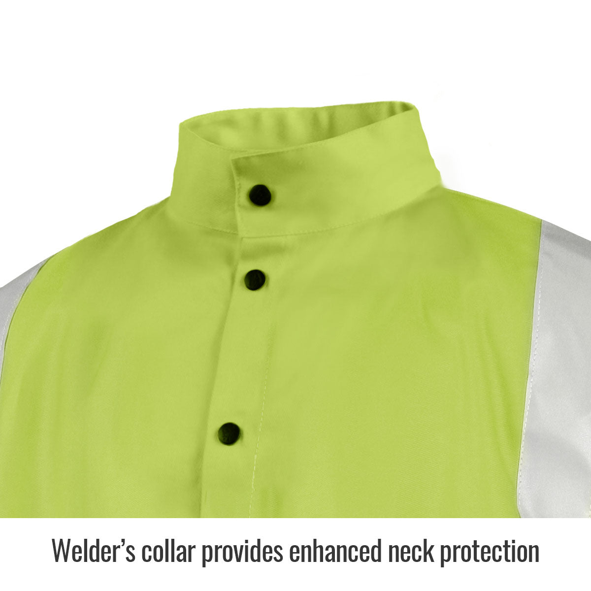 Black Stallion FR Safety Welding Jacket with Reflective Tape - ANSI Certified Flame Resistant Workwear for Construction & Metalworking (Model JF1012 LM)