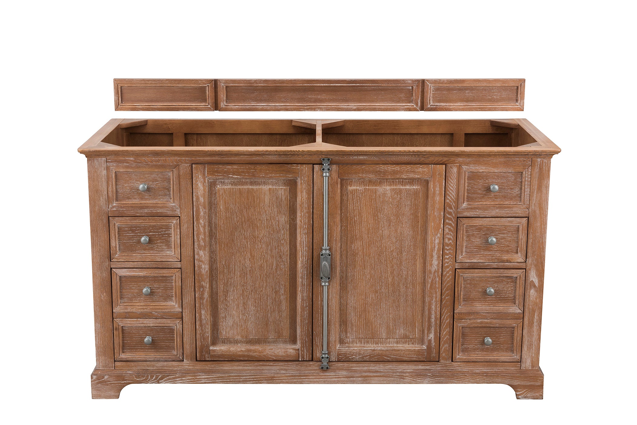 Providence 60-Inch Double Vanity Bathroom Cabinet in Driftwood Finish - Perfect for Master Bathroom Renovations & Modern Home Decor