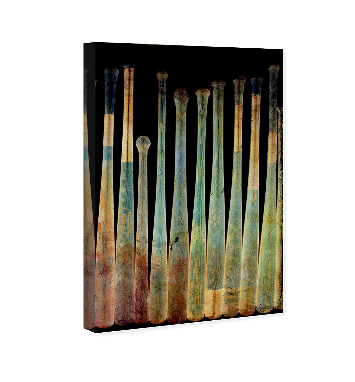 Oliver Gal Artist Co. Baseball Bat X-Ray Sports Wall Art Canvas Print - 24x36 Inches, Green & Black - Perfect for Boys Room Decor, Sports Themed Bedroom, Game Room & Man Cave