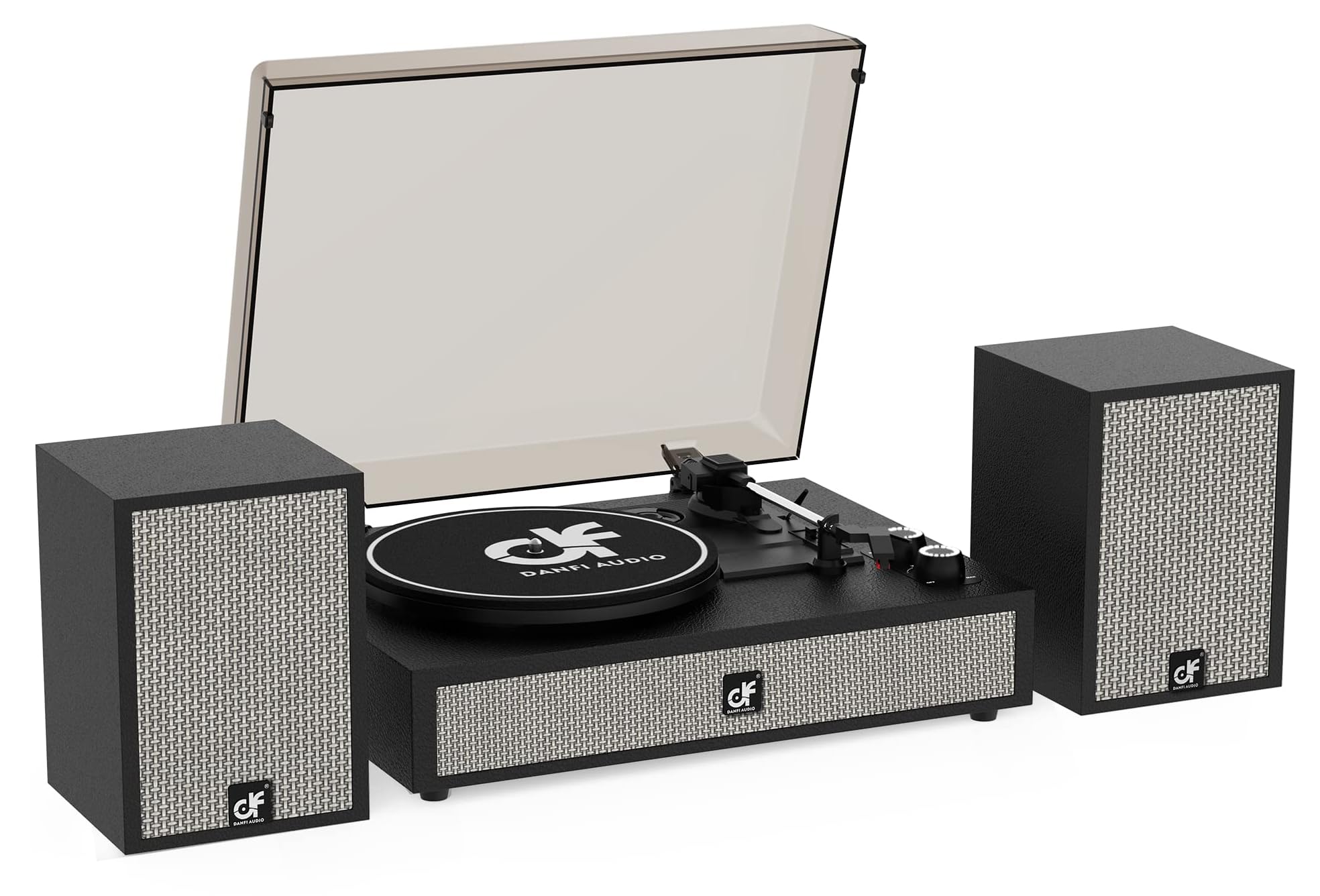 Wireless Bluetooth Vintage Record Player with External Speakers - 3-Speed Retro Turntable, RCA Line-Out & AUX-in (Black) | Perfect for Home Entertainment, Vinyl Collections & Retro Music Experience