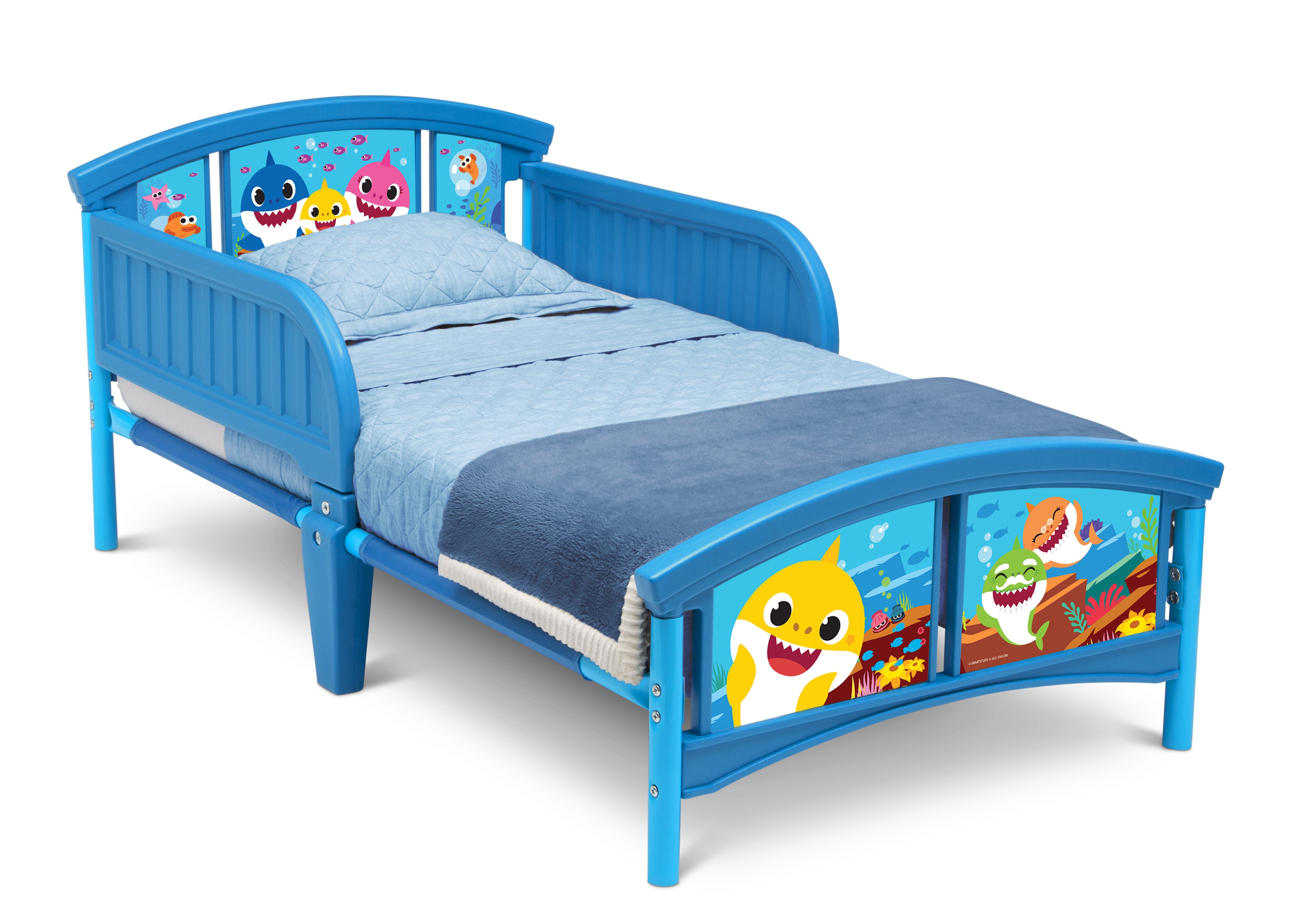 Baby Shark Toddler Plastic Bed for Kids - Fun & Safe Nursery Furniture for Boys & Girls | Perfect for Bedrooms, Playrooms & Daycare Centers
