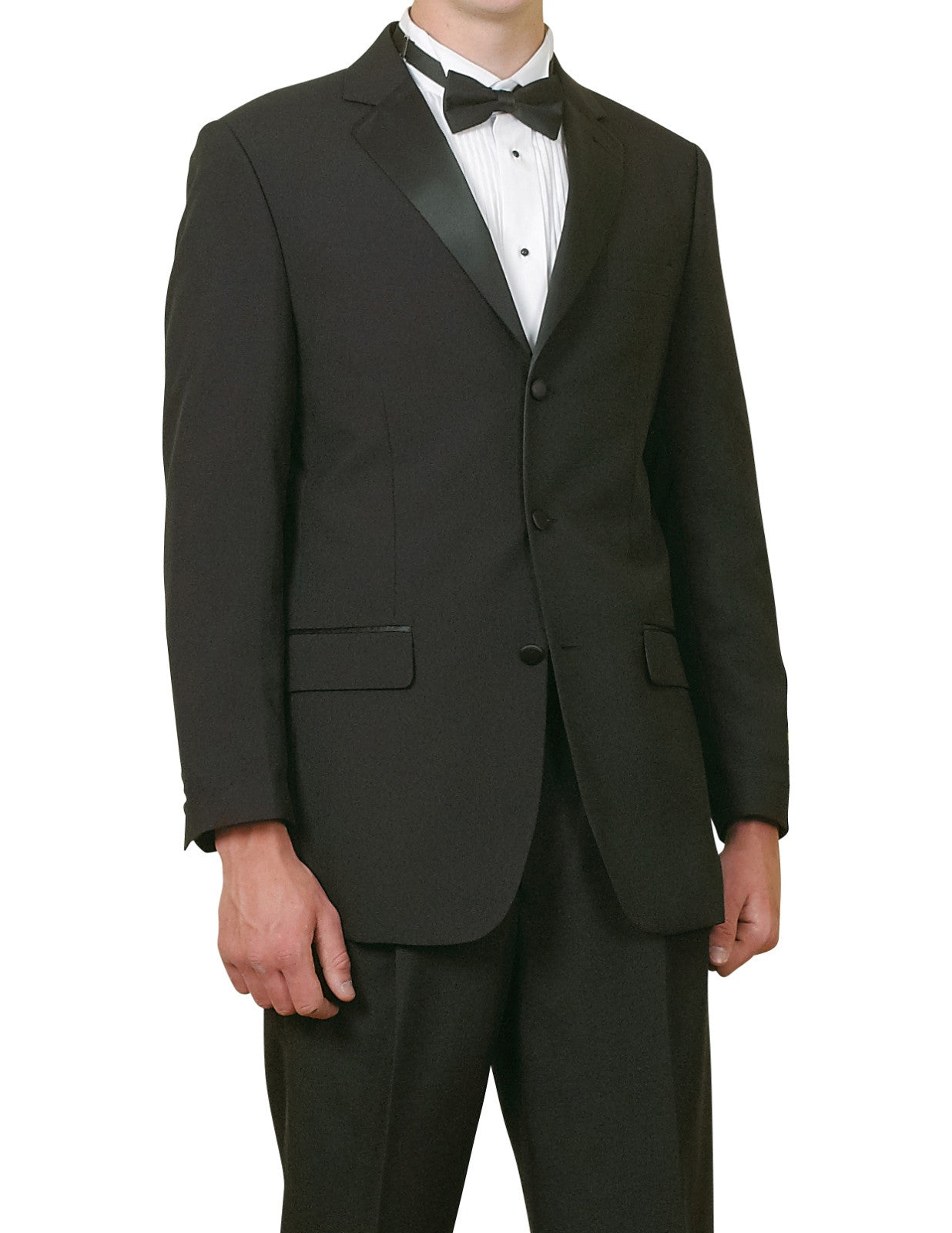 Men's 5-Piece Tuxedo Suit Set with Jacket, Pants, Dress Shirt, Bow Tie & Cummerbund - Formal Wedding, Prom & Black Tie Event Attire