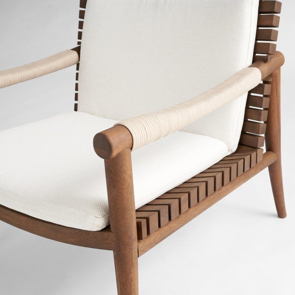 Cyan Design 11736 Acqua Chair - Teak Wood & Off White Upholstered Dining Chair - Perfect for Modern Dining Room, Kitchen, or Breakfast Nook
