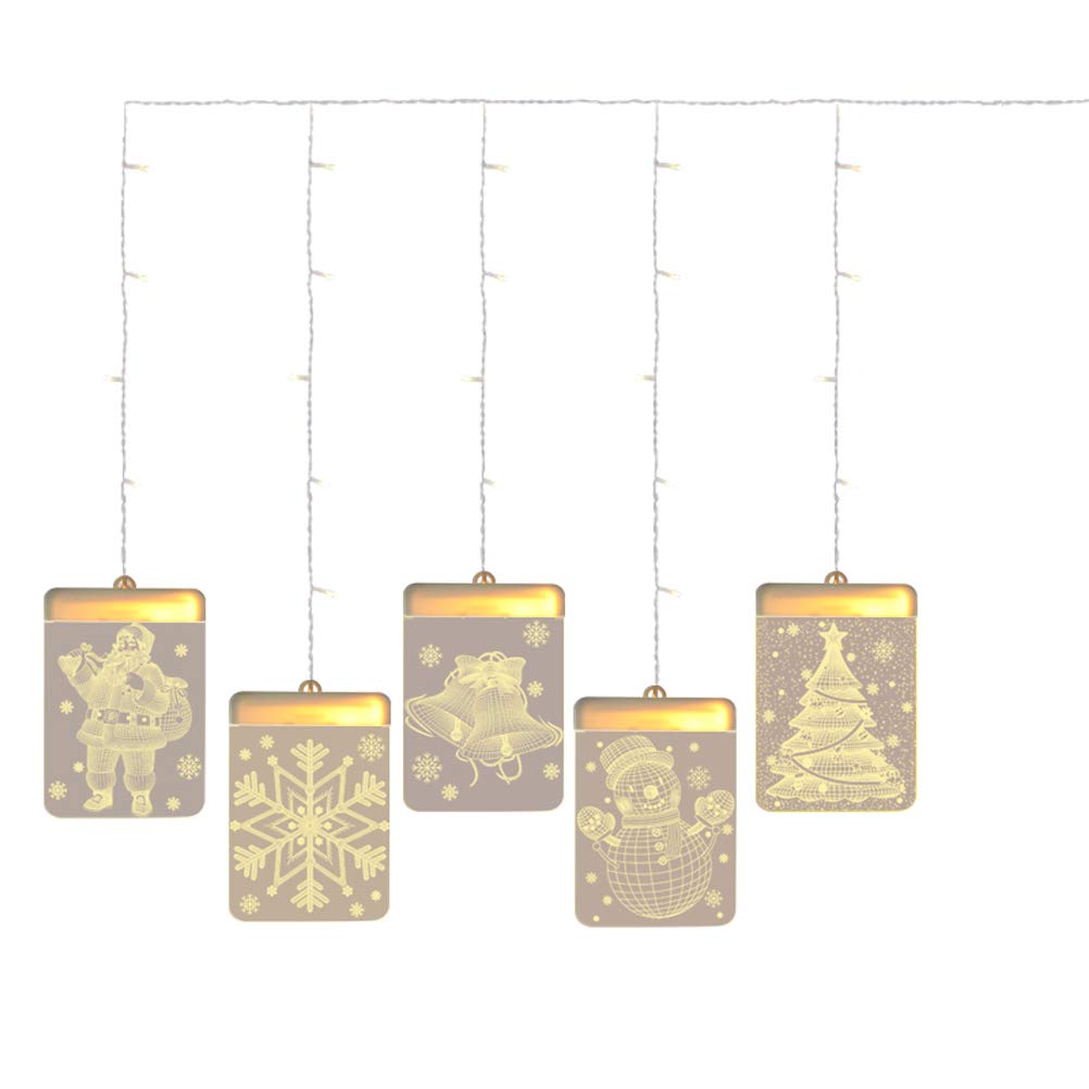 Totority Christmas Fairy String Lights - USB LED Acrylic Curtain Hanging Lamps for Window Decor, Party & Home Lighting | Perfect for Holiday Decorations, Bedroom Ambiance & Living Room Accent