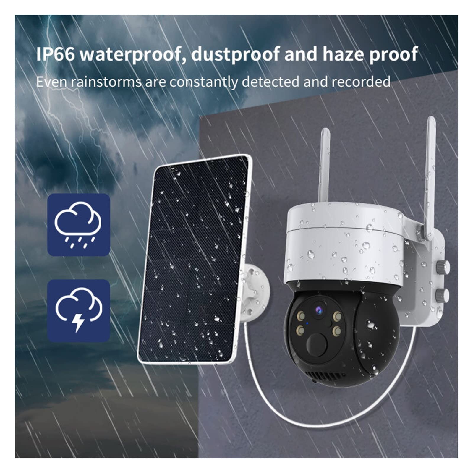 SilteD 5MP Solar Security Camera Outdoor - Wireless WiFi PIR Surveillance IP Camera with Solar Panel, Rechargeable Battery & Color Night Vision (2MP Version) for Home, Yard, and Business Security Monitoring