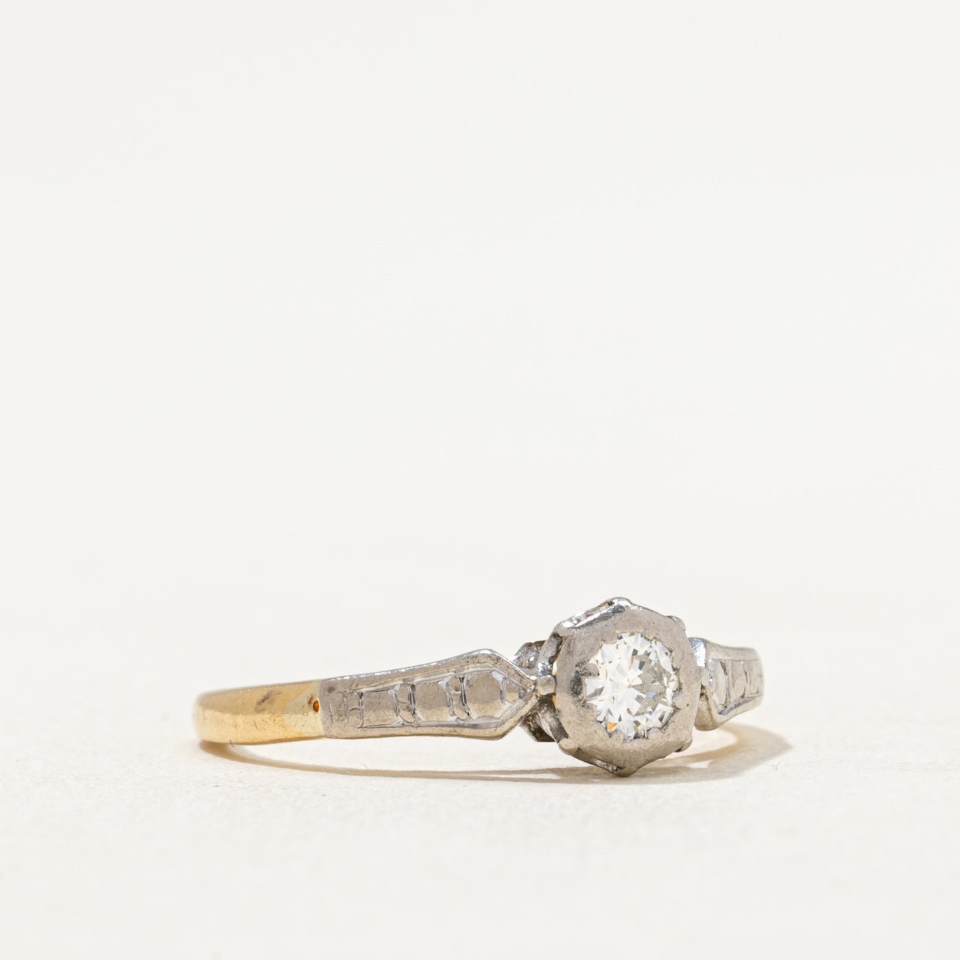 Vintage Single Stone Diamond Ring - 0.17 Carat Solitaire Engagement Ring, Size 5.5, 14K White Gold, Perfect for Wedding, Proposal & Anniversary Gifts