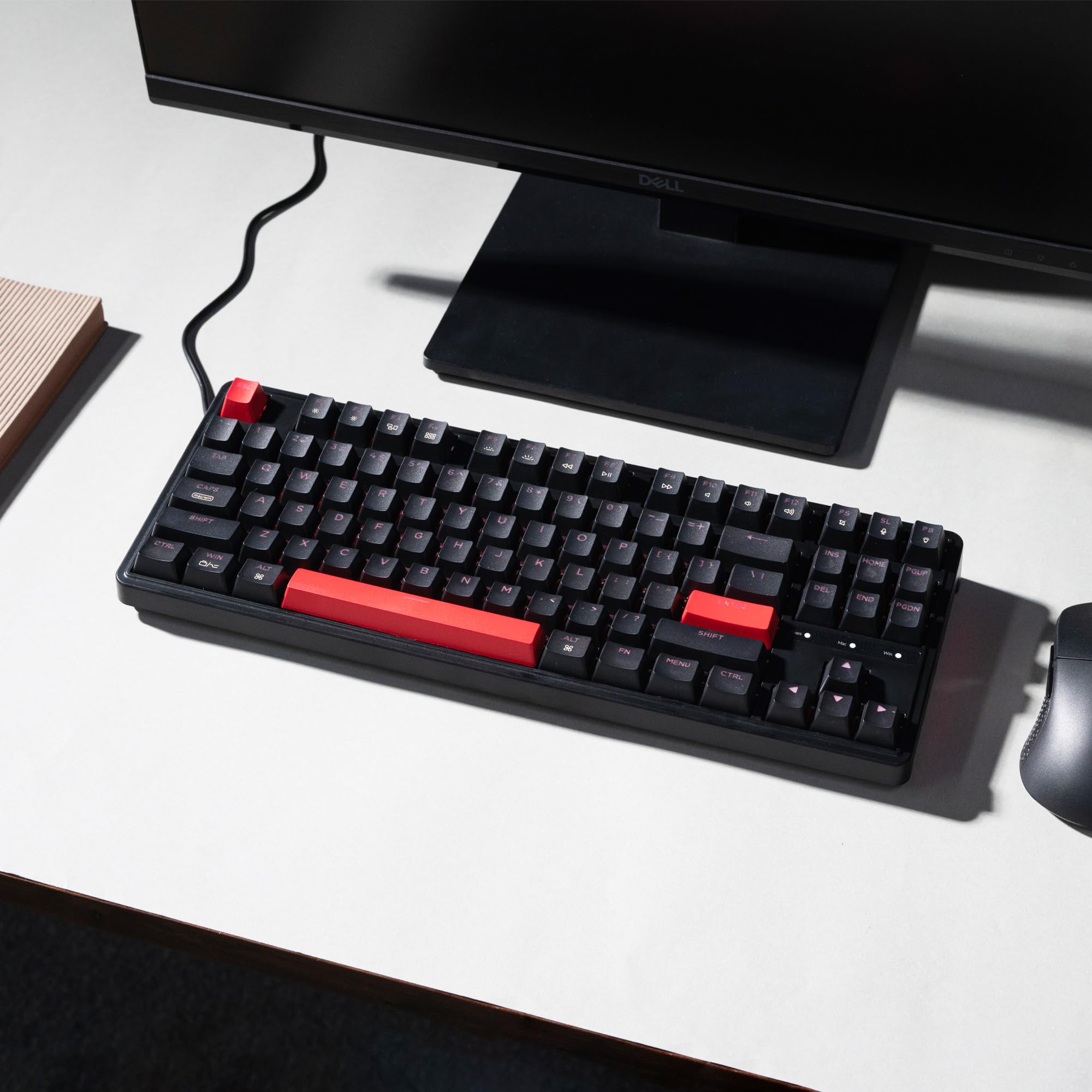Keychron C3 Pro QMK/VIA Programmable 87-Key TKL Mechanical Gaming Keyboard - Gasket Mount, Red LED Backlight, Red Switches for Mac/Windows/Linux - Perfect for Esports, Coding & Office Work
