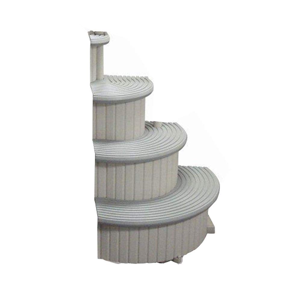 Confer CCX-ADD 4-Step Above Ground Pool Ladder with Curved Design - Gray Entry Steps for Safe & Easy Access | Perfect for Backyard Swimming Pools, Family Gatherings & Summer Fun